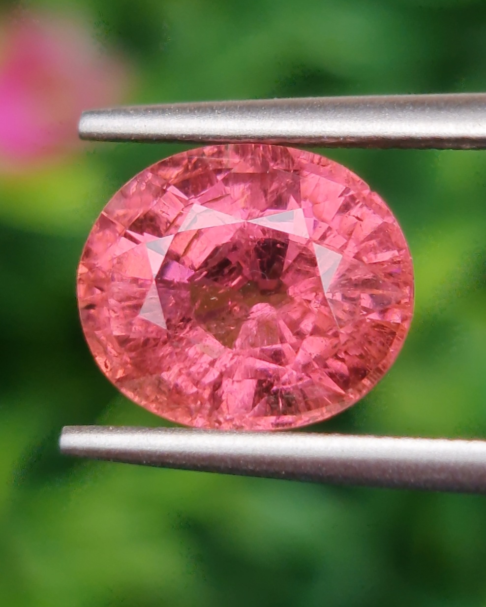 พลอย ชมพู พิ้งค์ ทัวร์มารีน (Pink Tourmaline) 4.06 กะรัต (Cts.) อัญมณีมงคลประจําวันเกิด เครื่องประดับพลอย