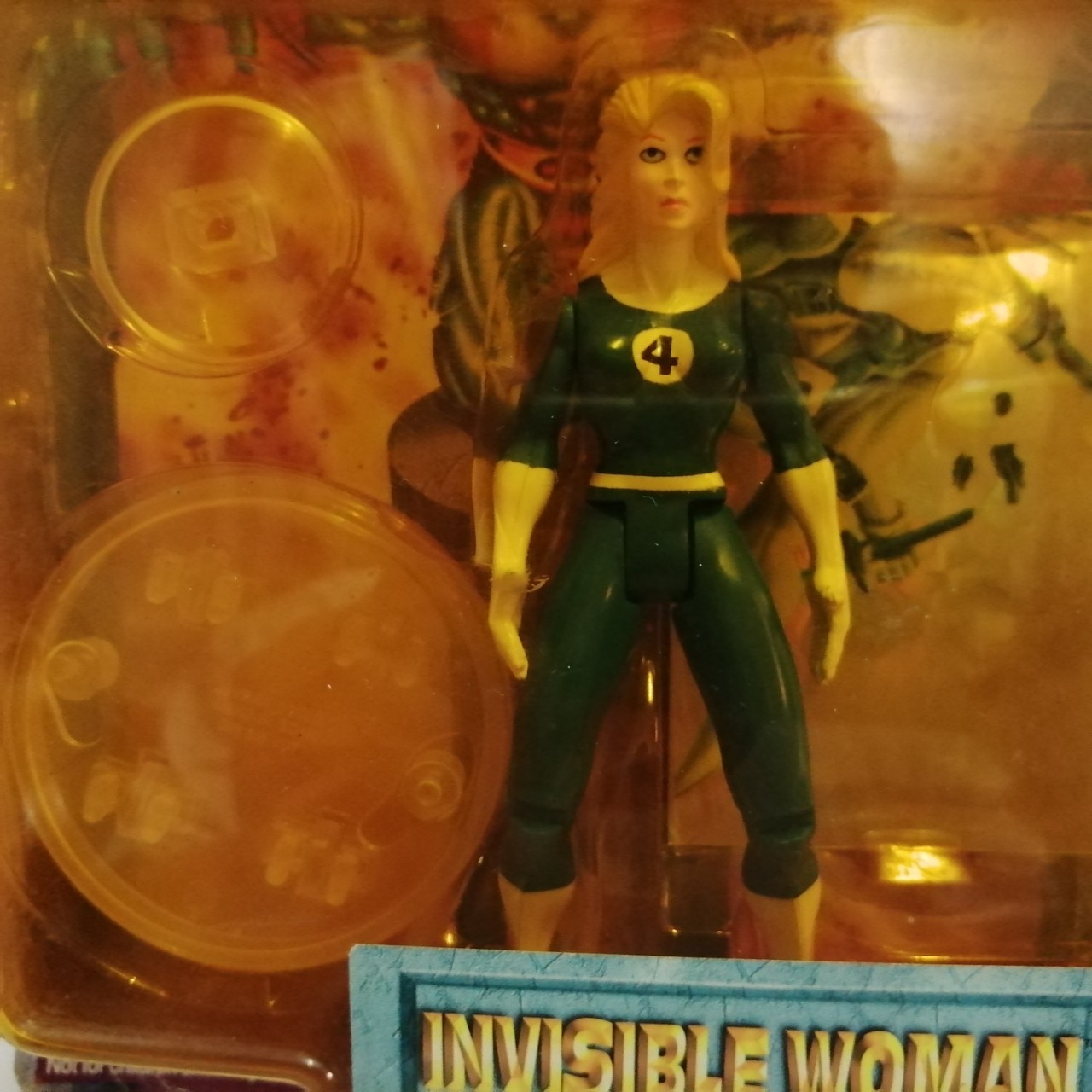 AFC แอคชั่นฟิคเกอร์ ซูซาน สตอร์ม สาวน้อยล่องหน 1ในทีม แฟนทาสติกโฟว์(สี่กายสิทธิ์) งานเก่าของ TOY BIS ของเก่าเก็บ แพคเหลือง งานร่อนจากแพค ไม่เคยแกะเล่น เก่าเก็บตามสภาพ *** มีรอยที่แพคและแพคร่อน พิจารณาก่อนซื้อ