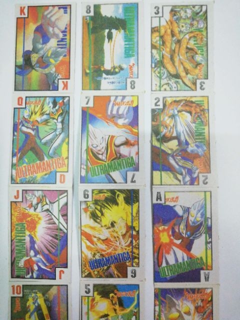 ของสะสม ไพ่กระดาษแข็ง พิมพ์ลายอุลตร้าแมน พิมพ์ด้านเดียว ขนาดตามภาพ จำนวน 14 ใบ