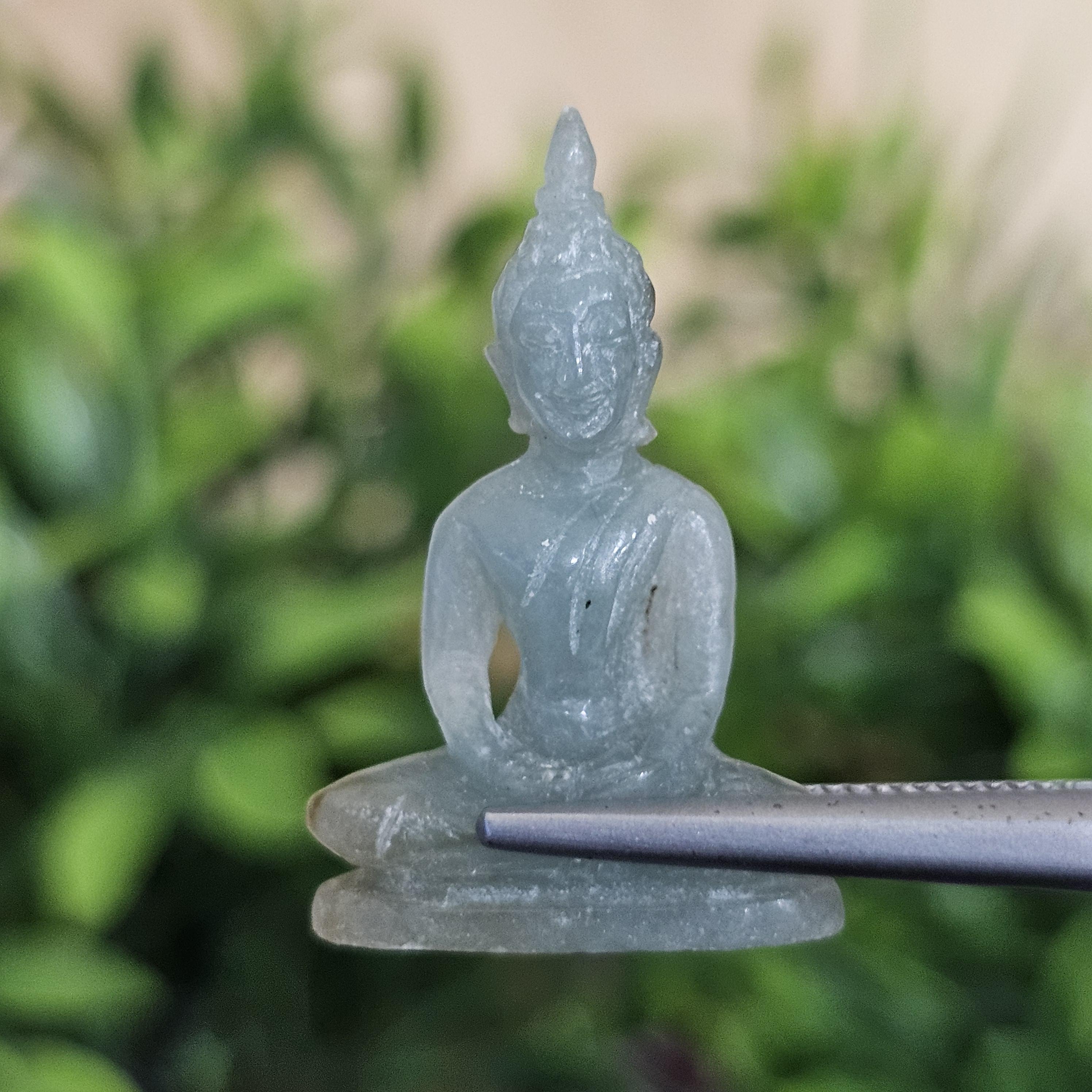 หยก แกะสลัก รูป พระ (Burmese jadeite) 15.79 กะรัต (cts.) หยก พม่า แท้