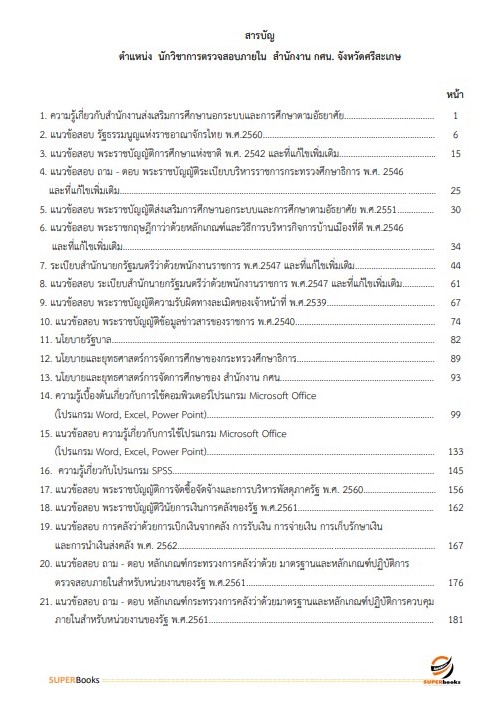 แนวข้อสอบ นักวิชาการตรวจสอบภายใน สำนักงาน กศน. จังหวัดศรีสะเกษ