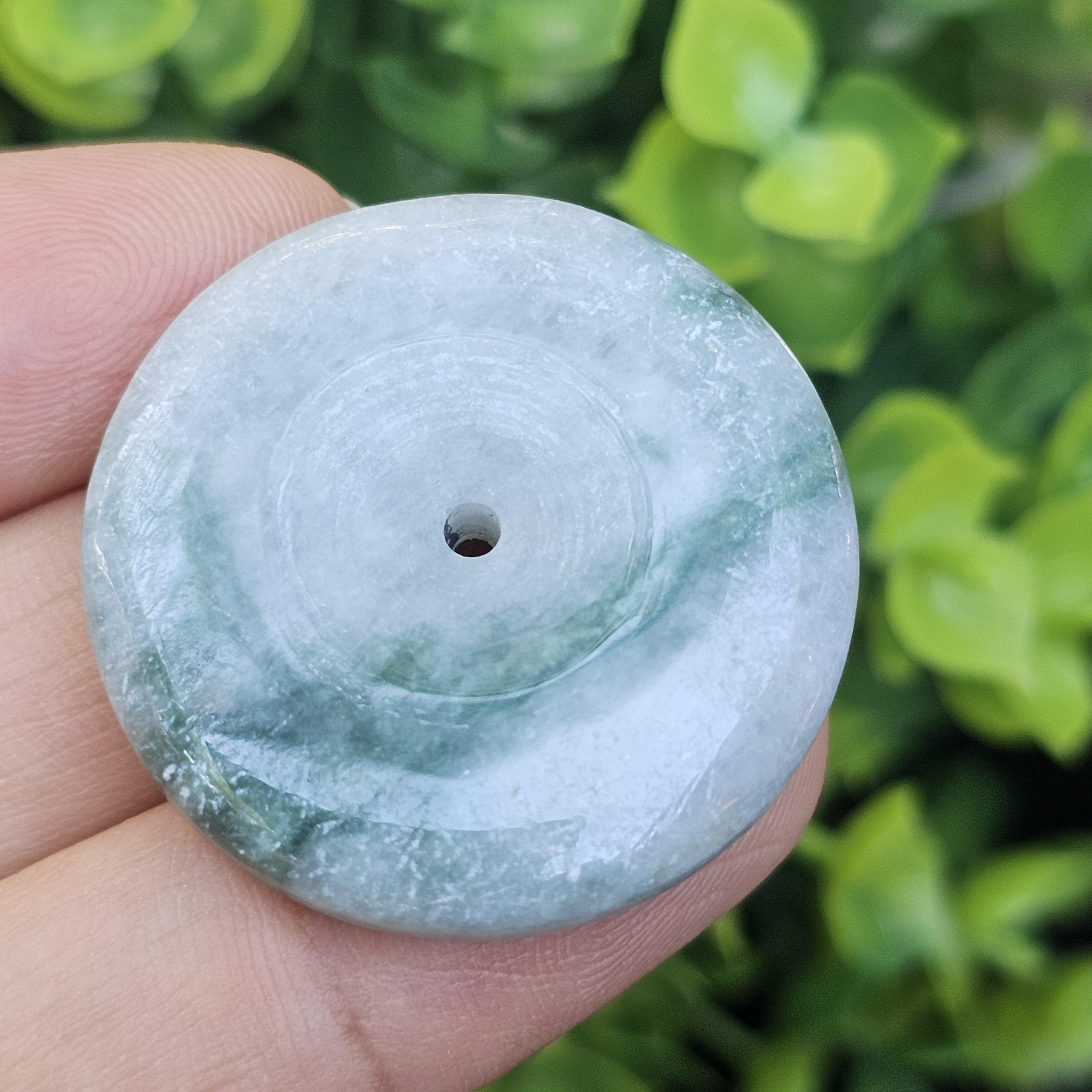 หยก พม่า แท้ Jade จี้โดนัทหยก (Bi-dise jadeite) พม่า (Myanmar) 71.53 กะรัต (Cts.)