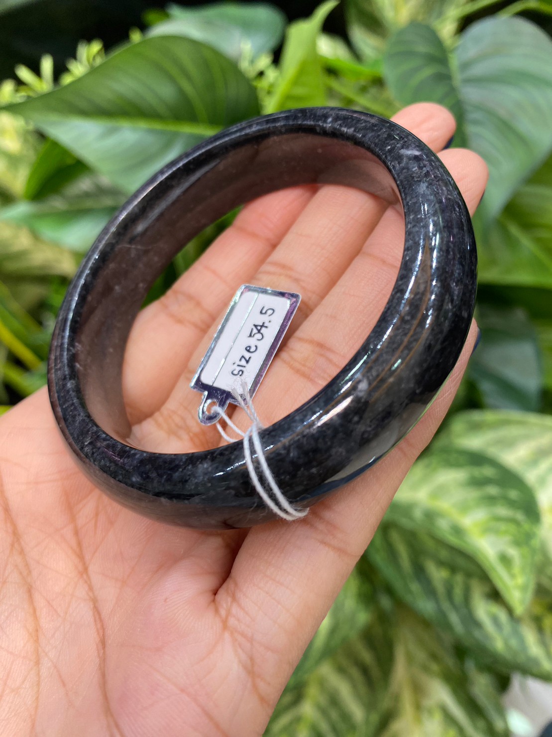 JB9002 หยก พม่า แท้ Jade กำไลหยก 54.5 มม. (Jadeite bracelet) พม่า (Myanmar)