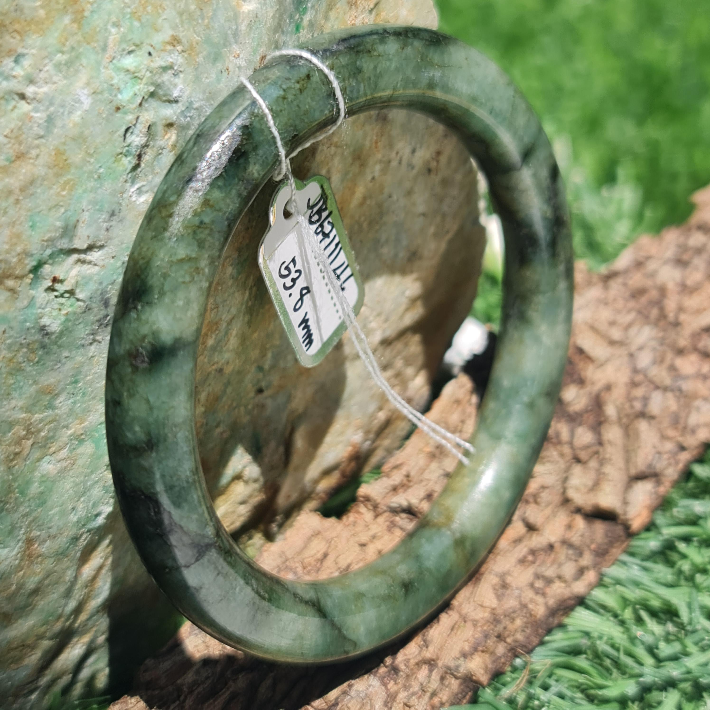 JB6711146 หยก พม่า แท้ Jade กำไลหยก 53.8 มม. (Jadeite bracelet) พม่า (Myanmar)