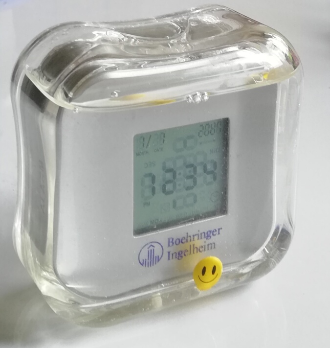 นาฬิกาปลุก-ปฏิทิน ของสะสมจาก Boehringer Ingelheim ทำงานปกติ, Calendar Clock, the collectible from Boehringer ingelheim, work properly