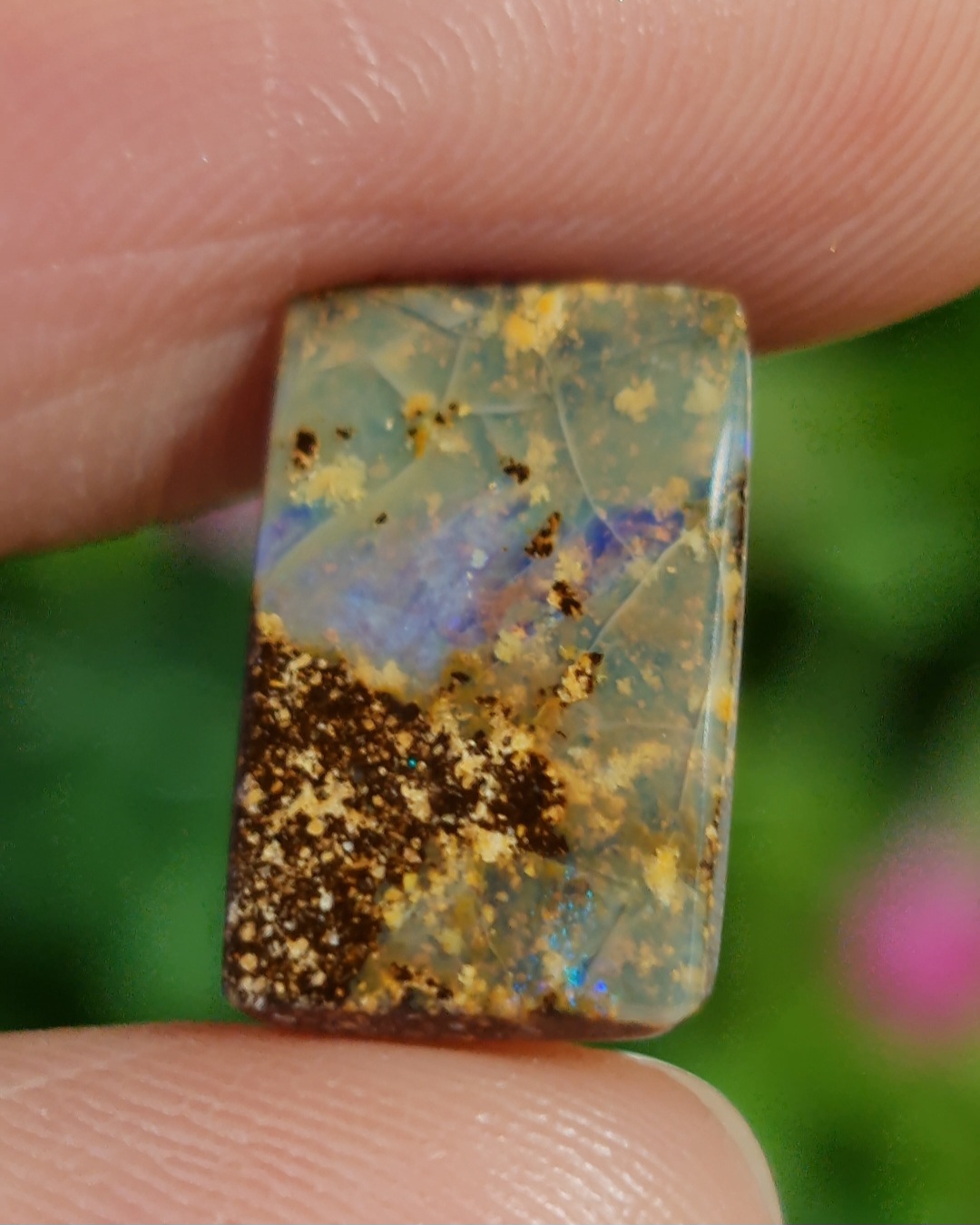 พลอย โบลเดอร์ โอปอล ออสเตรเลีย Australian Boulder Opal 4.90 กะรัต (Cts.) พลอยแท้ อัญมณีมงคลประจําวันเกิด เครื่องประดับพลอย