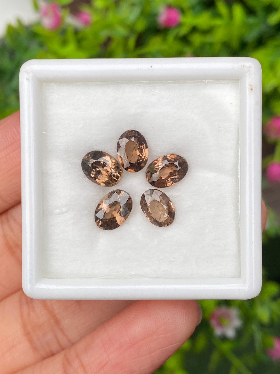 พลอย เพทาย Natural Zircon 6.9 กะรัต (Cts.) 5 เม็ด (Pcs.) พลอยแท้อัญมณีมงคล ประจําวันเกิด เครื่องประดับพลอย