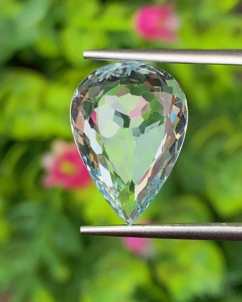 พลอย อความารีน Aquamarine 5.54 กะรัต (Cts.) พลอยแท้ อัญมณีมงคลประจําวันเกิด เครื่องประดับพลอย