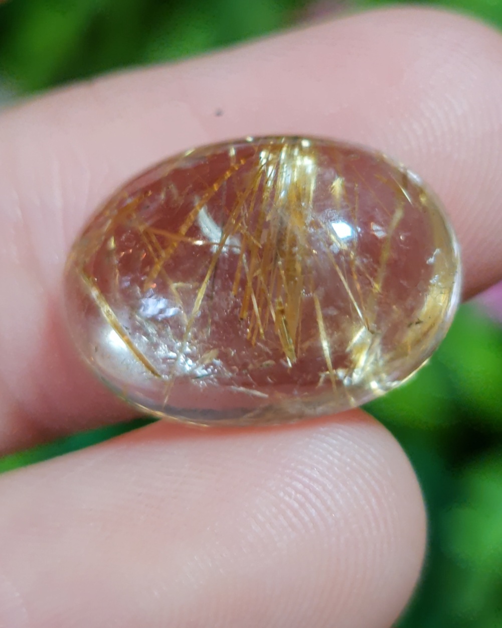 ไหมทอง ควอตซ์ Golden Rutilated Quartz 11.22 กะรัต Cts.พลอยแท้ อัญมณีมงคลประจําวันเกิด เครื่องประดับพลอย