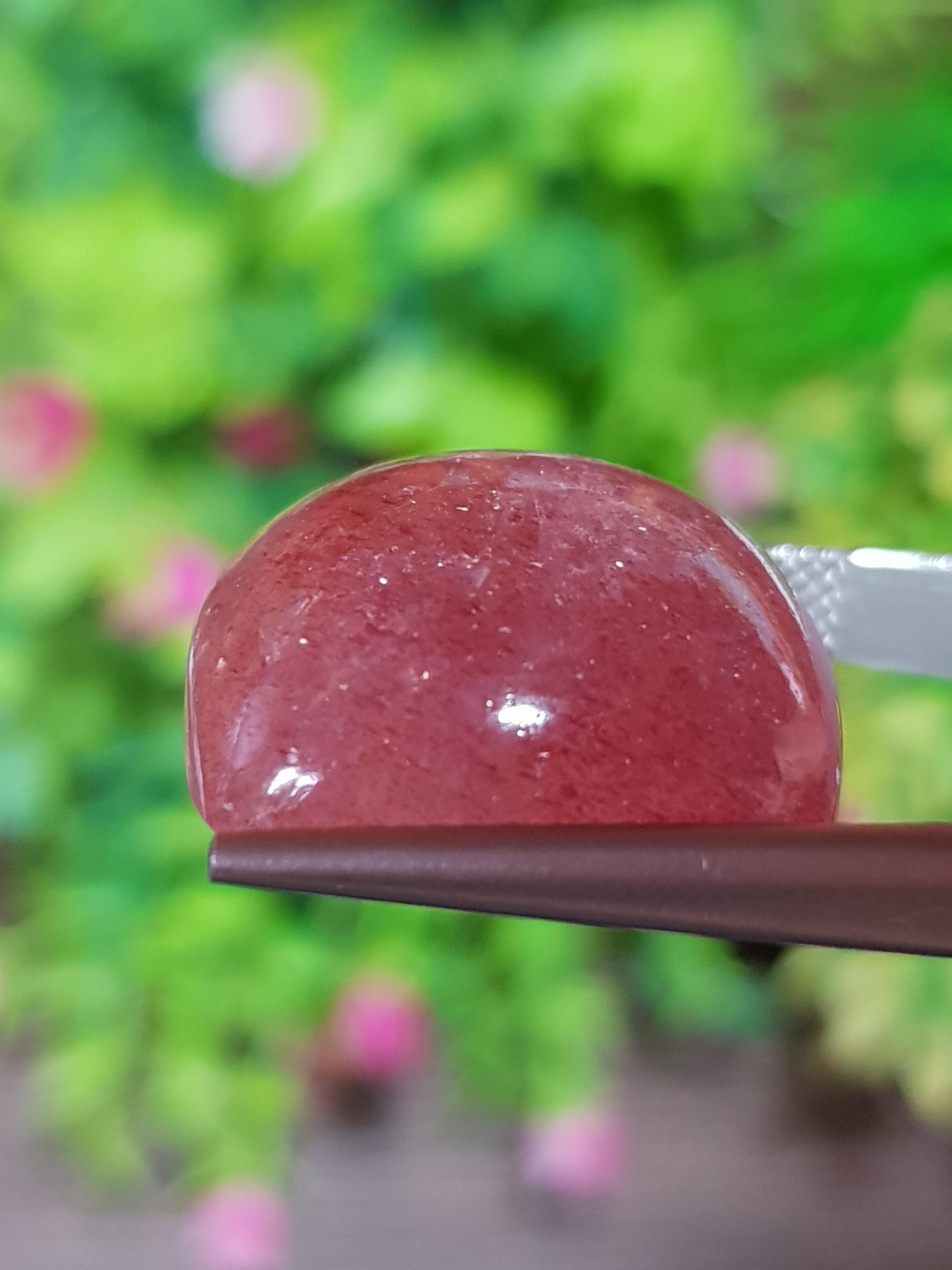 พลอย สตอเบอรี่ ควอตซ์ Strawberry Quartz 29.53 กะรัต (Cts.) พลอยแท้ อัญมณีมงคลประจําวันเกิด เครื่องประดับพลอย