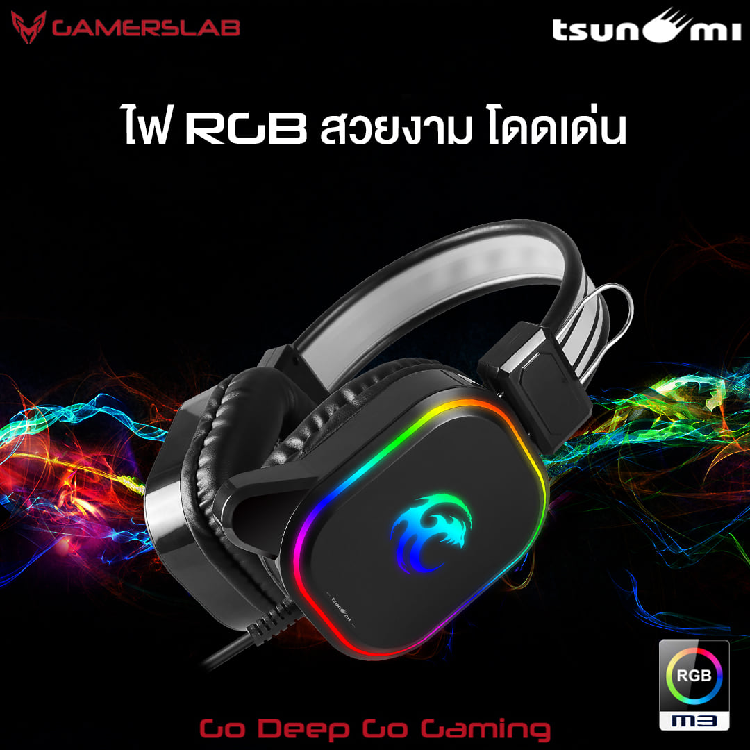 TSUNAMI M3 2.1 Stereo Sound RGB Gaming Headset