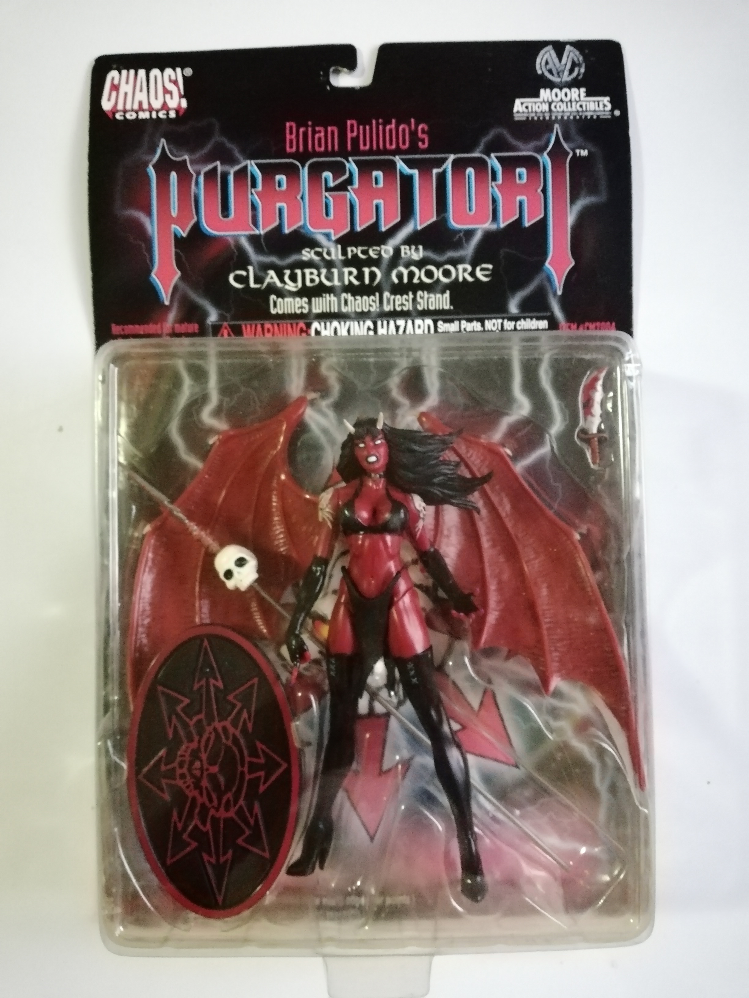 ของสะสมงานเก่าMoor Action Collection ,Chaos comics ฟิกเกอร์ แวมไพร์สาว Purgatori ออริจินอลดีไซน์จาก Brian Purido พร้อมฐาน ขนาดประมาณ 20 ซม.