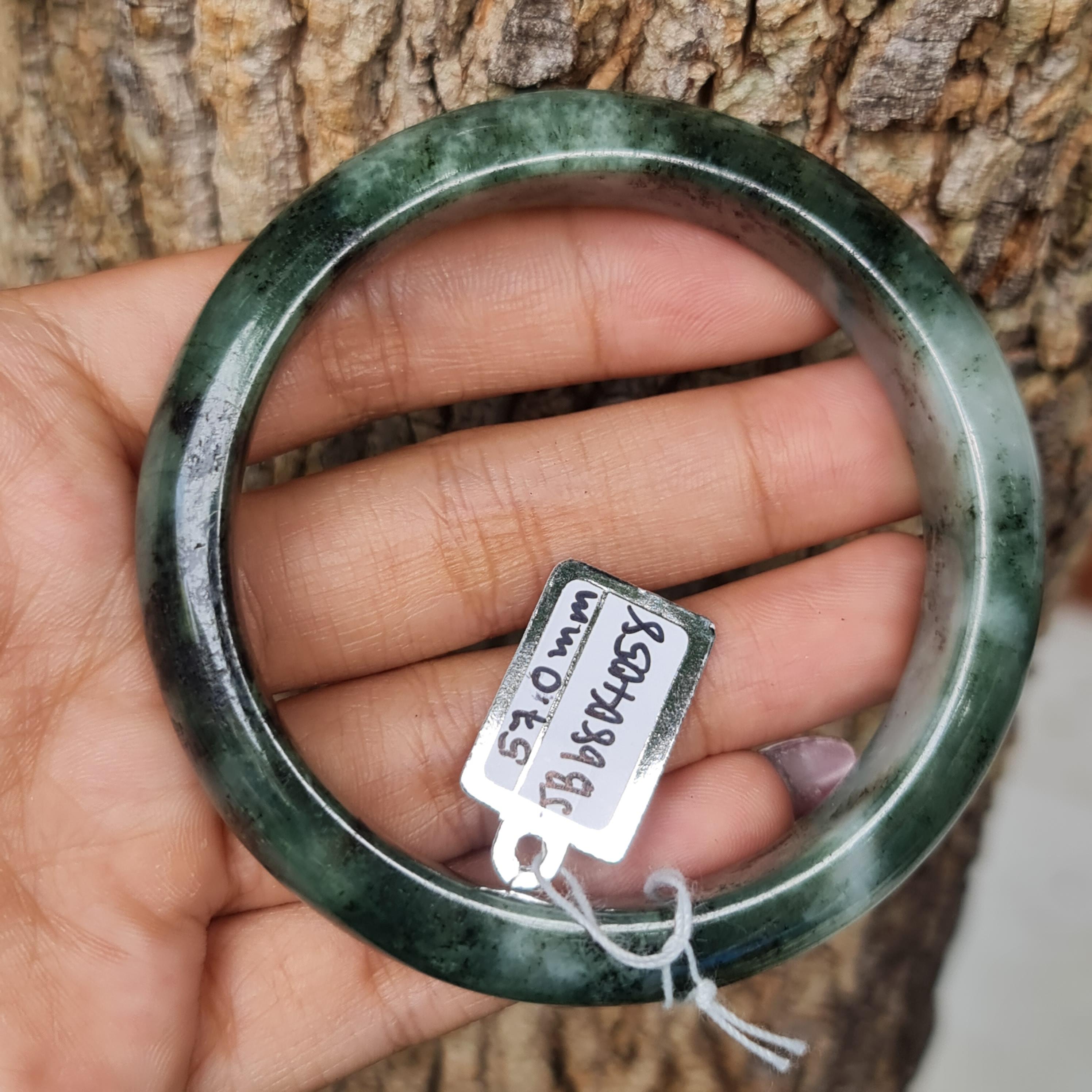 JB6804058 หยก พม่า แท้ Jade กำไลหยก 57.0 มม. (Jadeite bracelet) พม่า (Myanmar)