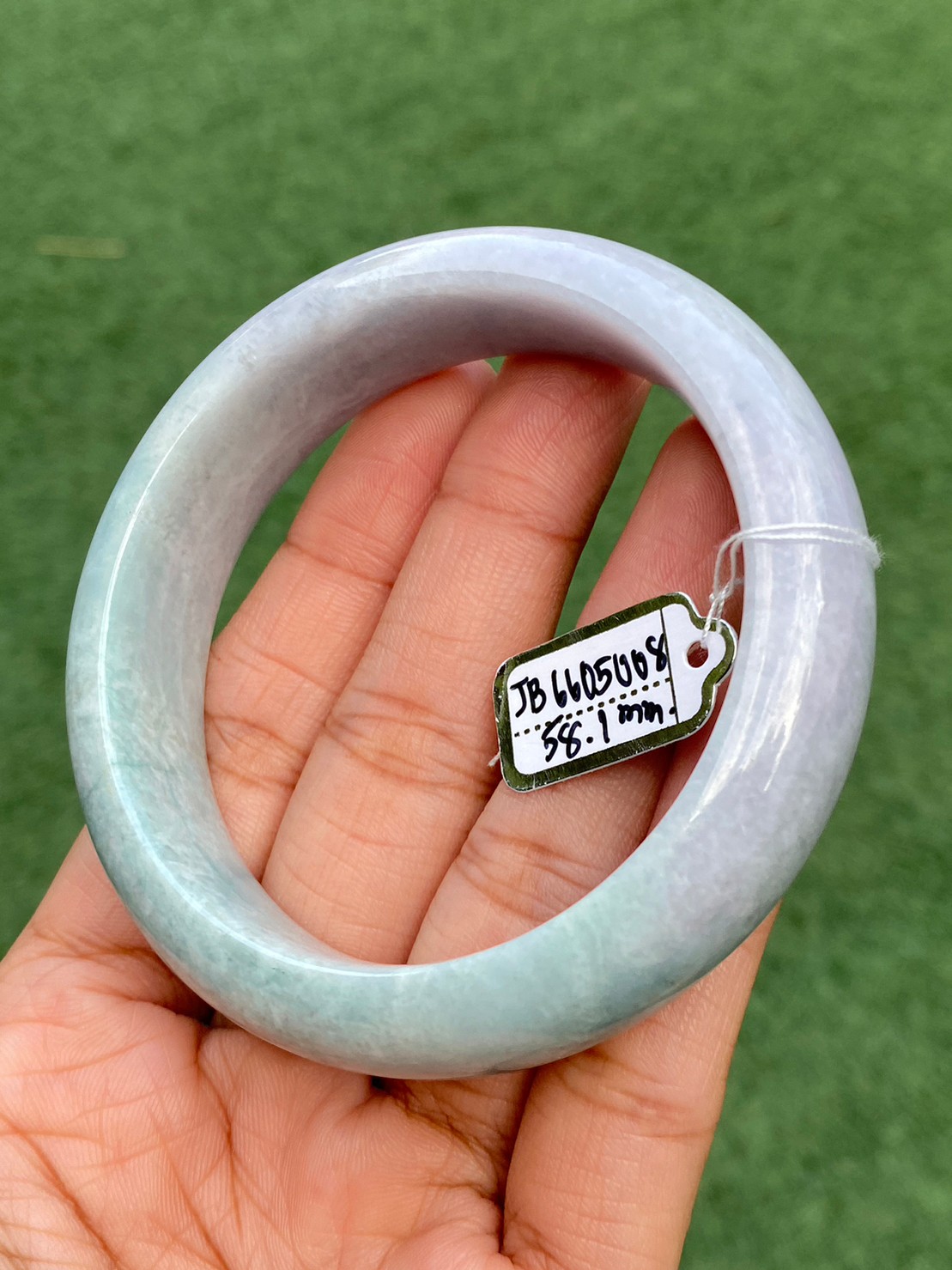 JB6605008 หยก พม่า แท้ Jade กำไลหยก (Jadeite bracelet) พม่า (Myanmar) 58.1 มม.