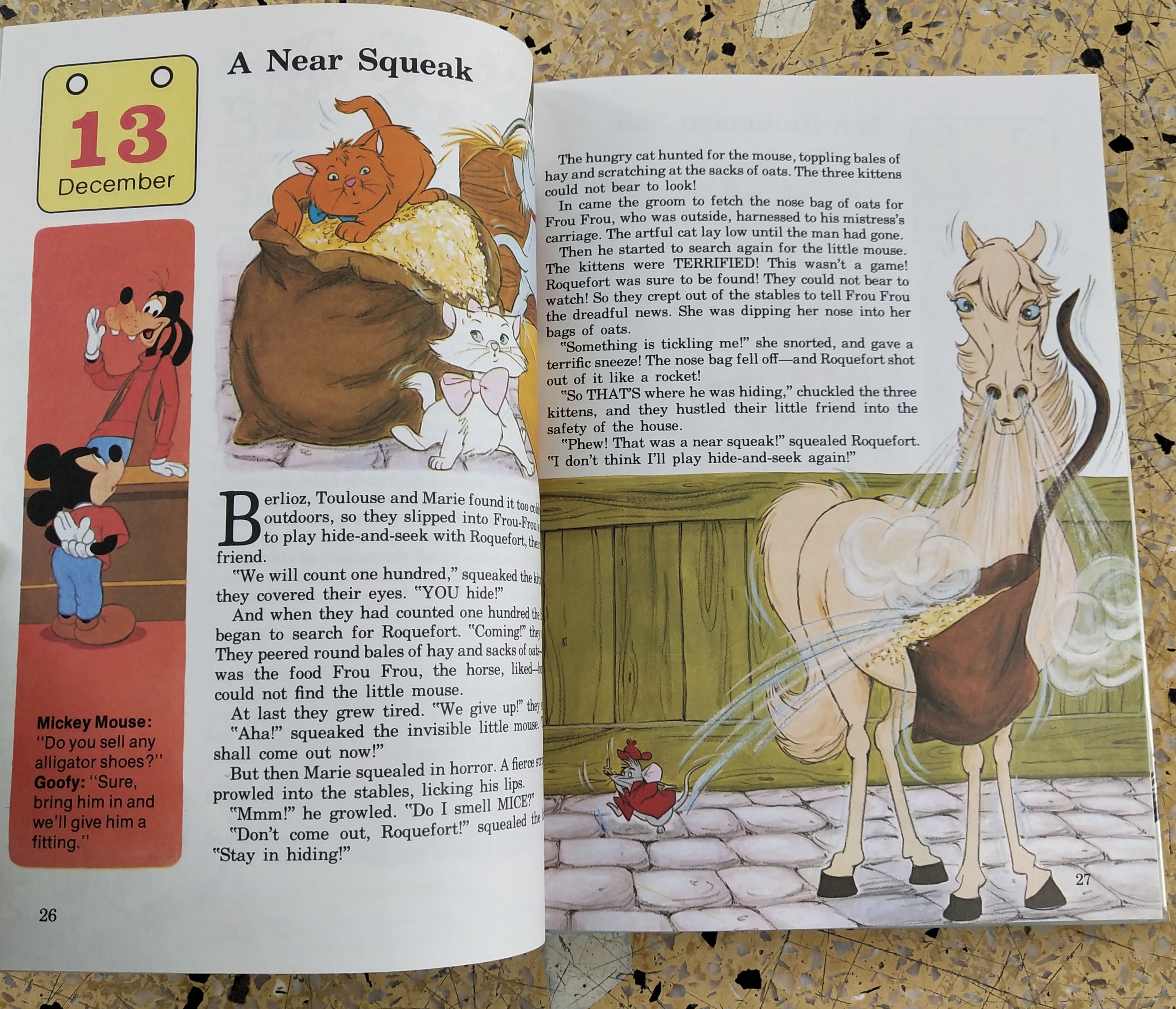 หนังสือภาพการ์ตูนดิสนีย์น่ารัก **หนังสิอเก่า มีตำหนิ โปรดตรวจสอบทุกภาพ ปกแข็ง ฉบับภาษาอังกฤษ เล่าเรื่องราวของทุกวันในฤดูหนาว ผ่านตัวการ์ตูนจากดิสนีย์ Story a Day for every day of the year ,Winter