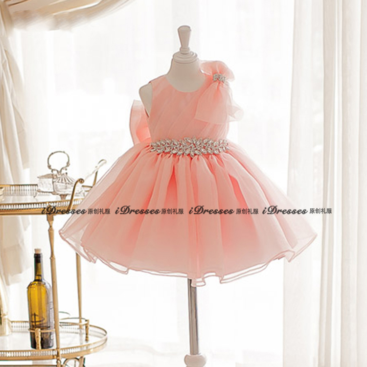 Pre-order ชุดกระโปรงเจ้าหญิง สีชมพู Tutu ตกแต่งด้วยผ้าไหมแก้ว โปร่งใส สวยงาม หรู ดูดี
