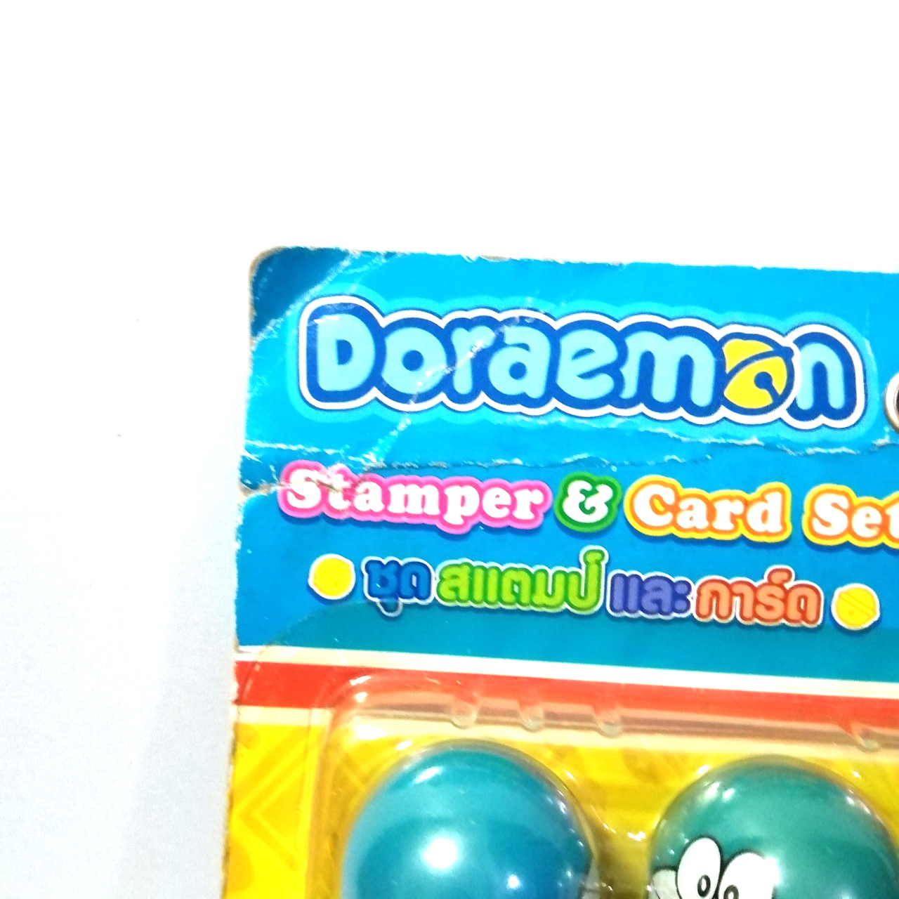 ของสะสมโดราเอม่อน**แพ็คเกจมีตำหนิ Stamper&Card set ชุดสแตมป์และการ์ด โดราเอม่อน โดเรม่อน ***ของแท้ - ตราแสตมป์ มีลาย Love You , Happy,ดีมาก,พอใช้,ดี,ปรับปรุง และมีสแตมป์ดาวและหัวโดราเอม่อน และสติ๊กเกอร์ ตามภาพ