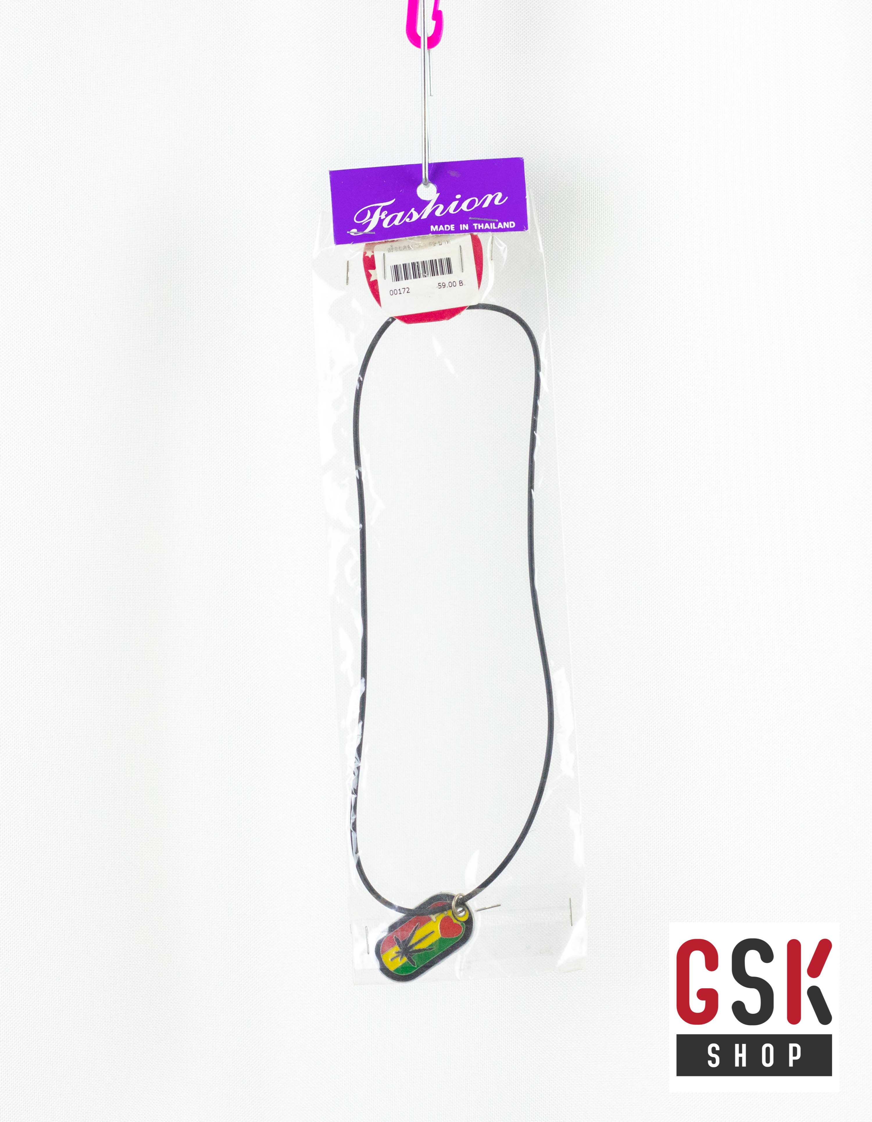 สร้อยคอเกลียวสีดำ+จี้สุดเก๋