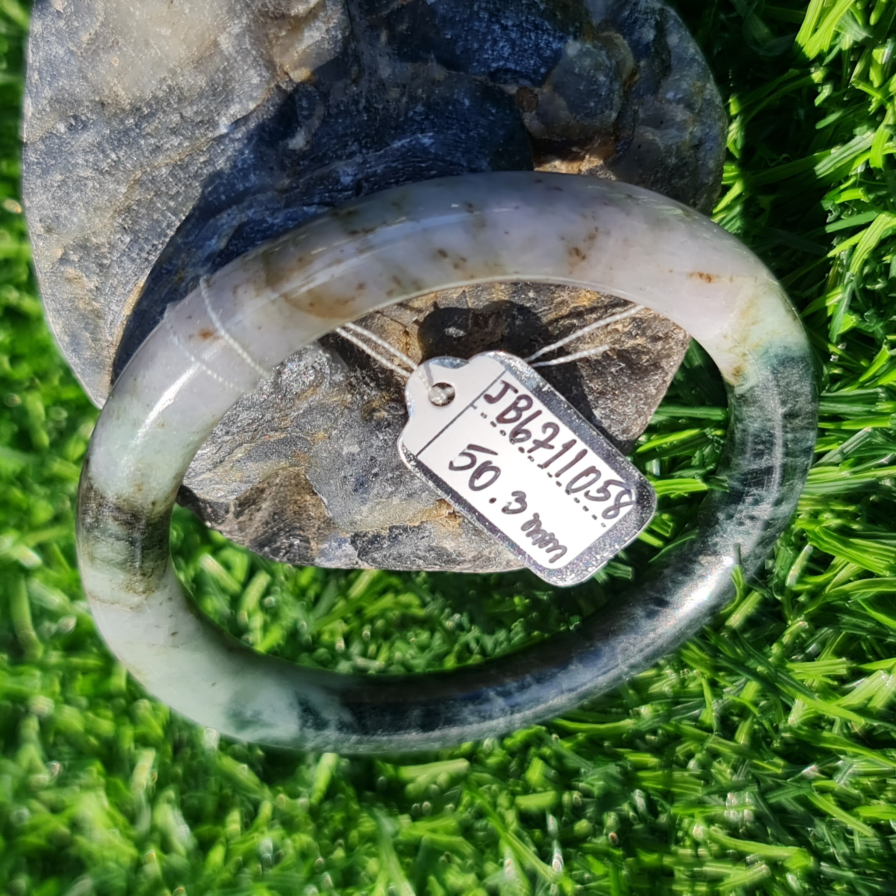 JB6711058 หยก พม่า แท้ Jade กำไลหยก (Jadeite bracelet) พม่า (Myanmar) 50.3 มม.