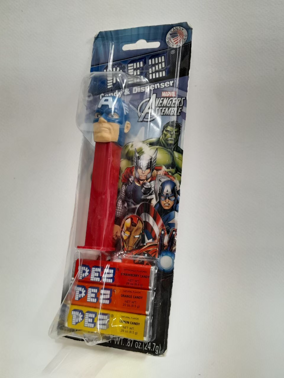 มีหลายภาพ, สำหรับสะสมเท่านั้น ขนมเพซPez หัวกัปตันอเมริกา ,เก่าเก็บ แพ็คมีตำหนิ