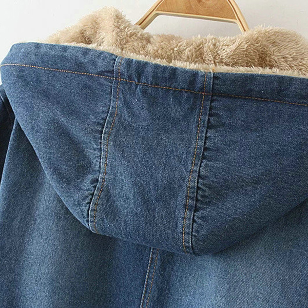 เสื้อโค้ทยีนส์กันหนาวใส่ติดลบ มีฮู้ด ซับขนนุ่ม (11650LM)