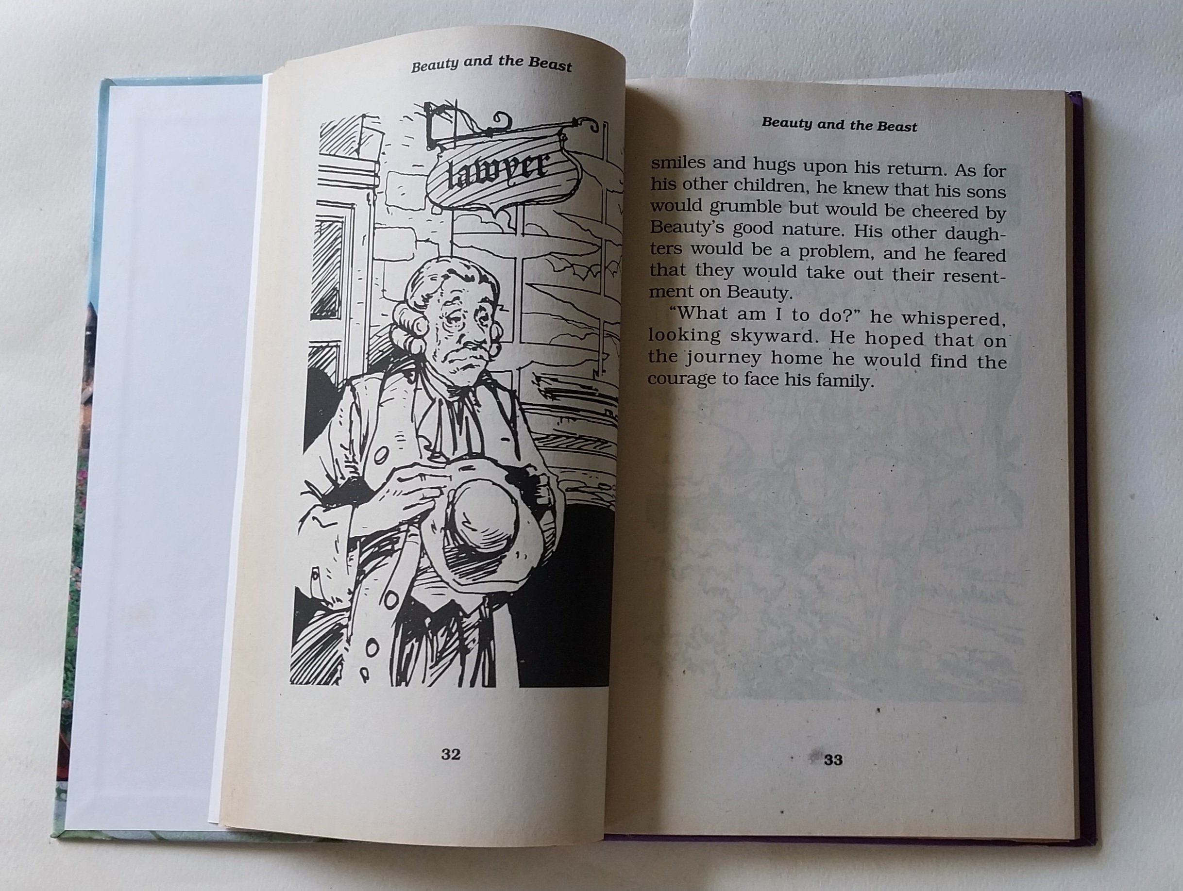 หนังสือนิทานภาษาอังกฤษ สภาพเก่าเก็บ บิวตี้แอนด์บีสต์ ปกแข็ง เนื้อหาขาวดำ พร้อมภาพประกอบทั้งเล่ม Treasury of Illustrated Classics ,Beauty and the Beast ,Madame le Prince de Beaumont,Modern Publishing