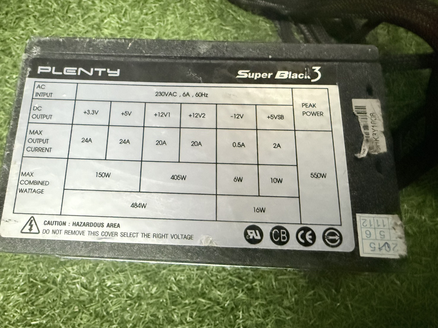 POWER SUPPLY PLENTY SUPER BLACK 3 - 550W สายตามรูป