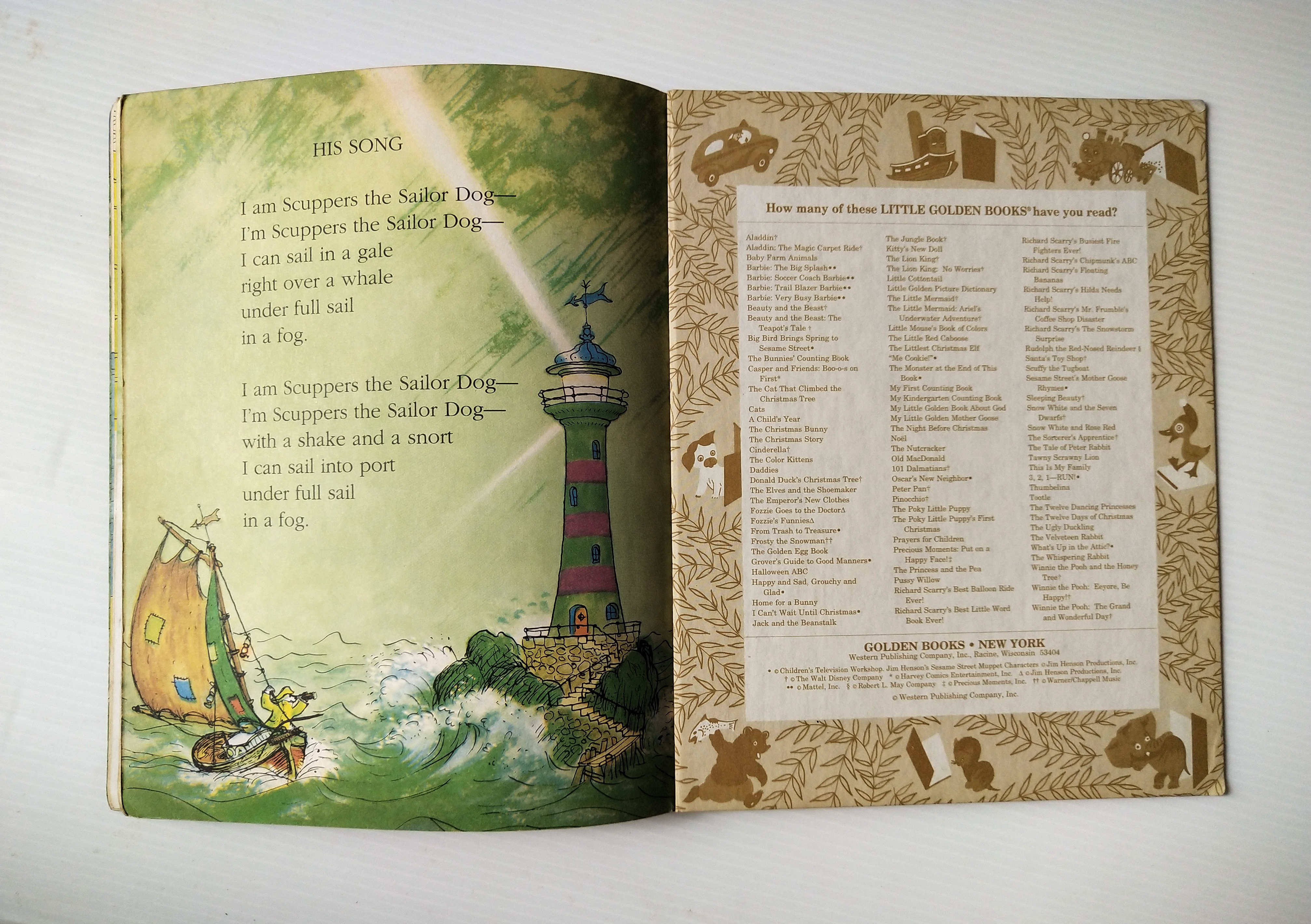 หนังสือนิทานเด็กฉบับภาษาอังกฤษ The Sailor Dog โดย Margaret Wise Brown ภาพโดย Garth Williams ,Golden Book New York