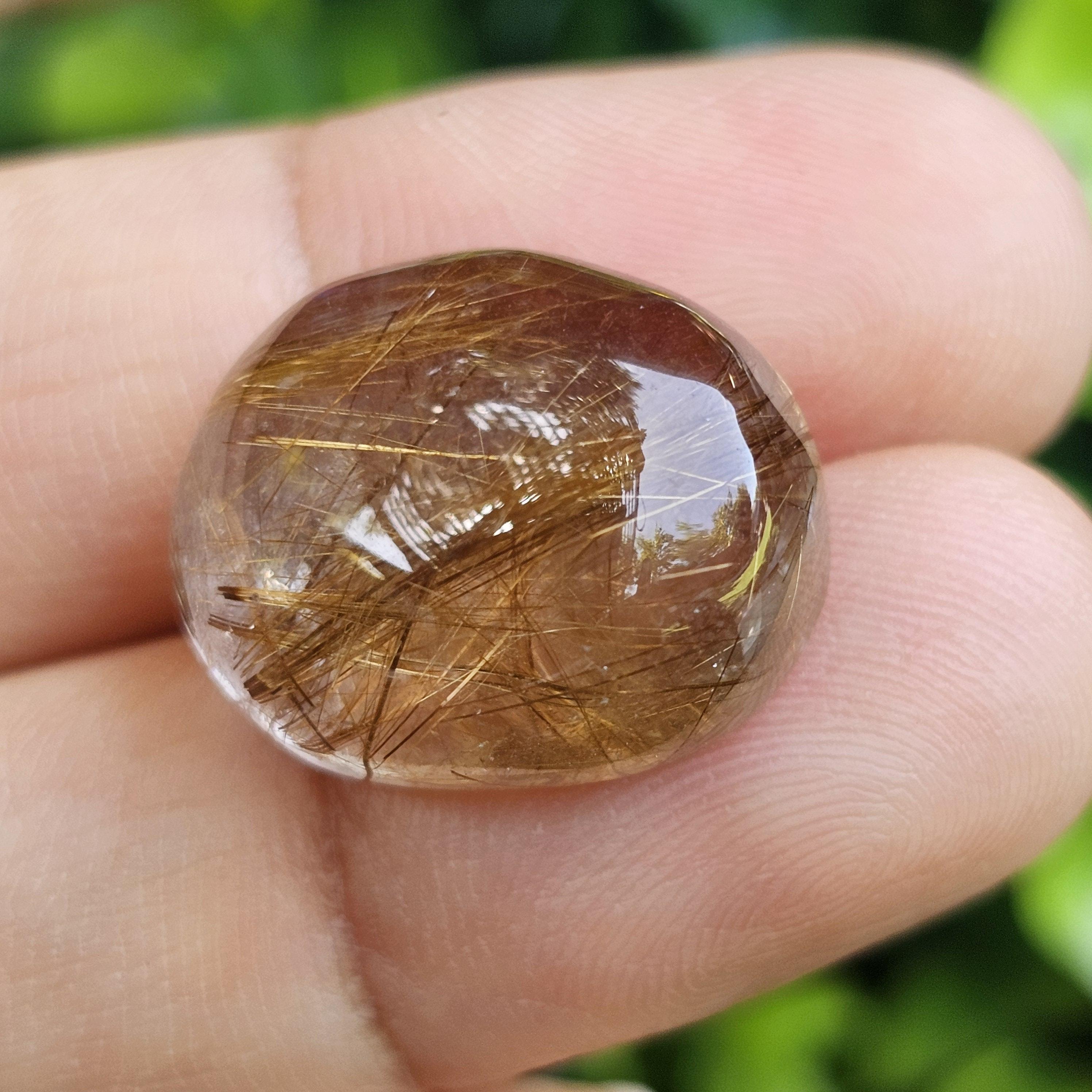 ไหมทอง ควอตซ์ Golden Rutilated Quartz 24.28 กะรัต Cts.พลอยแท้ อัญมณีมงคลประจําวันเกิด เครื่องประดับพลอย
