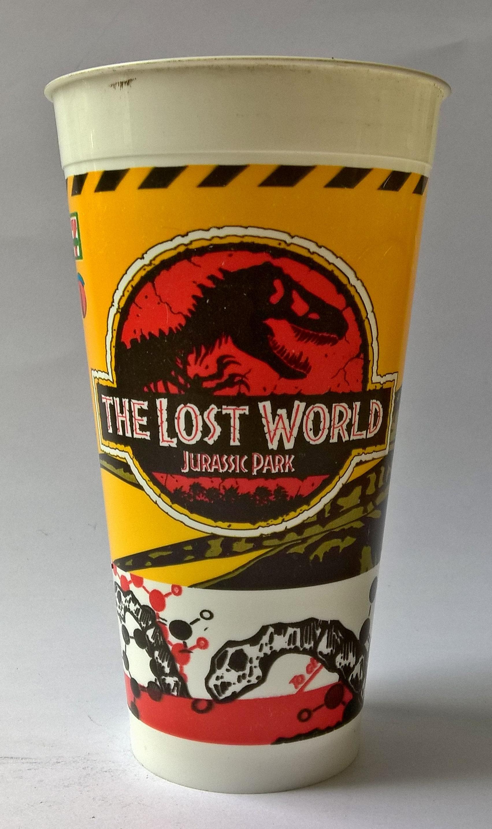 แก้วน้ำพลาสติกงานเก่า จากภาพยนต์ เดอะ ลอส เวิลด์ จูราสสิก ปาร์ค JURASSIC PARK ของสะสมจาก 7-11 ของเก่า โปรดตรวจสอบทุกภาพ