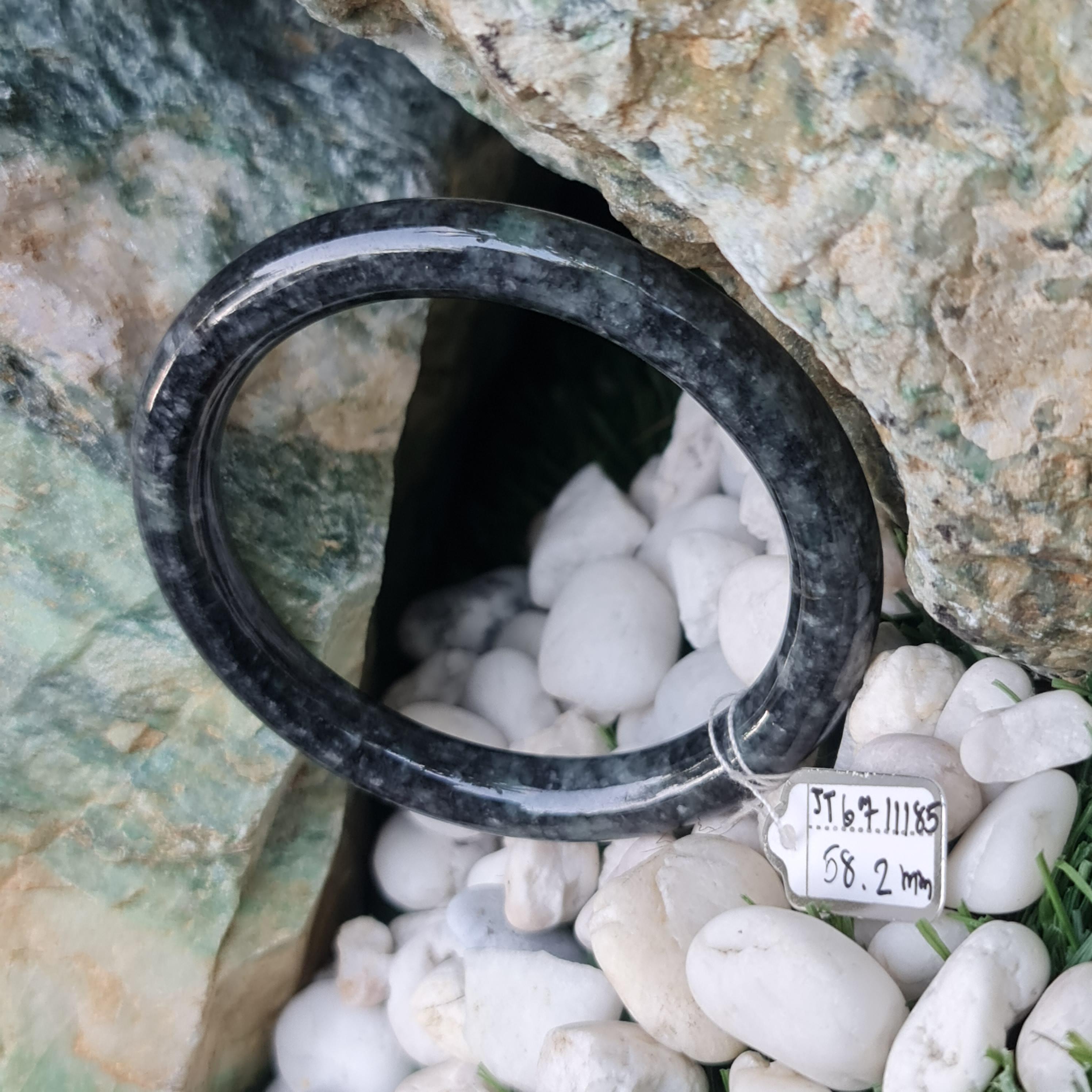 JT6711185 หยก พม่า แท้ Jade กำไลหยก 58.2 มม. (Jadeite bracelet) พม่า (Myanmar)