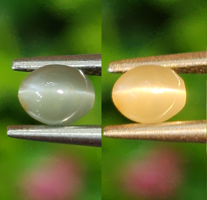 พลอย ตาแมว อเล็กซานไดร์ Cat eye Alexandrite 0.45 กะรัต (Cts.) พร้อมใบเซอร์ พลอยแท้ อัญมณีมงคลประจําวันเกิด เครื่องประดับพลอย