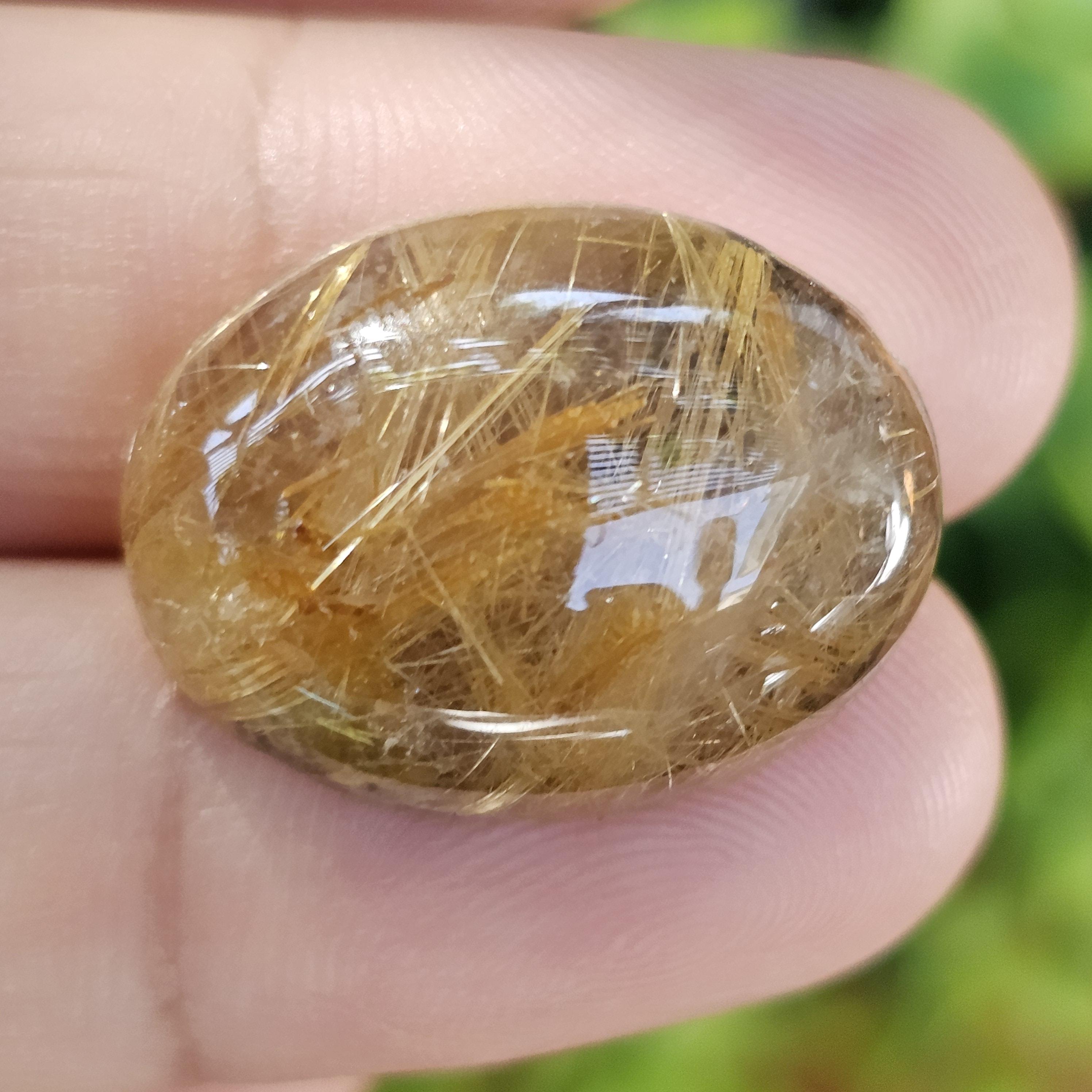 ไหมทอง ควอตซ์ Golden Rutilated Quartz 27.54 กะรัต Cts.พลอยแท้ อัญมณีมงคลประจําวันเกิด เครื่องประดับพลอย