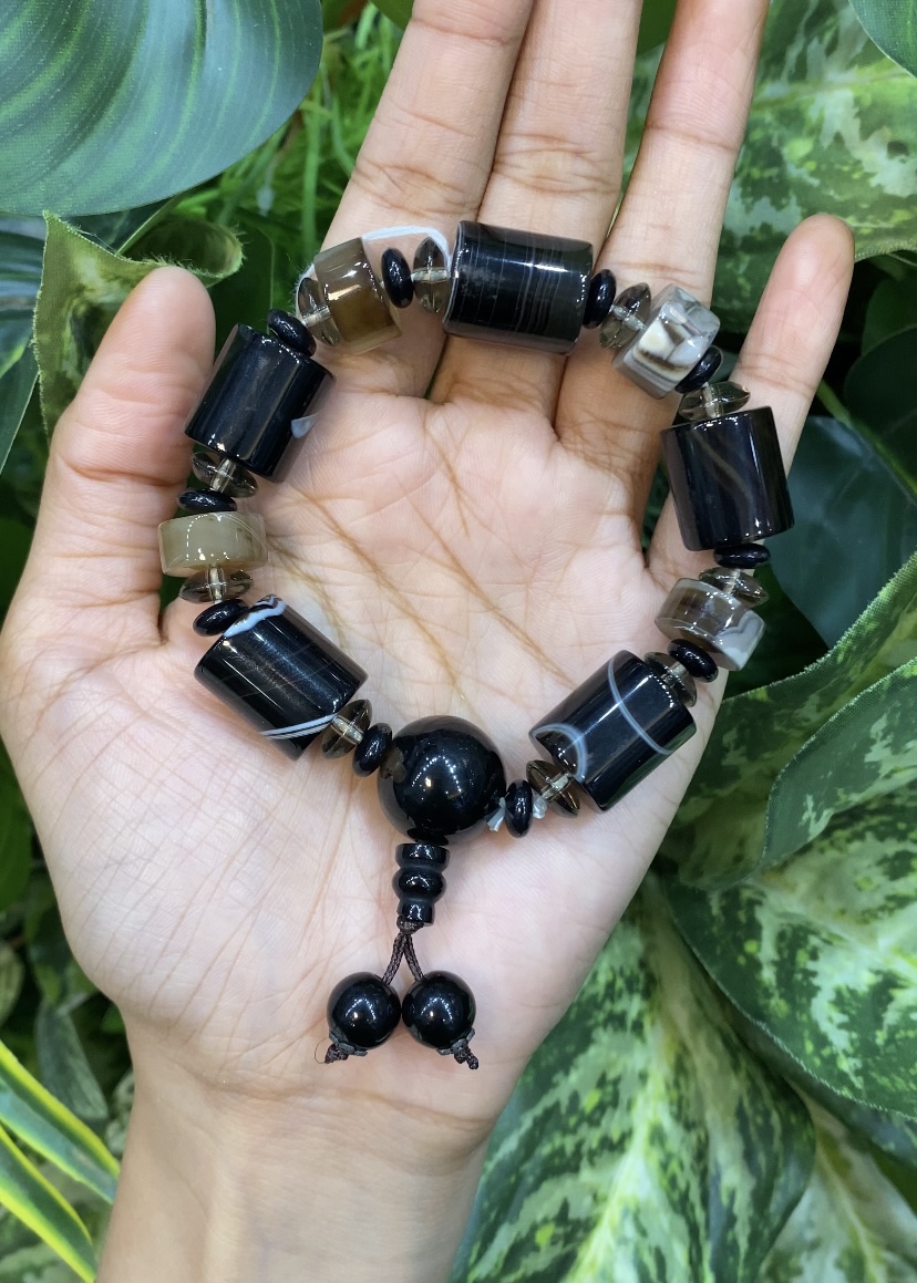 กำไลพลอยแท้ อาเกต Agate Bracelet (Free Size)
