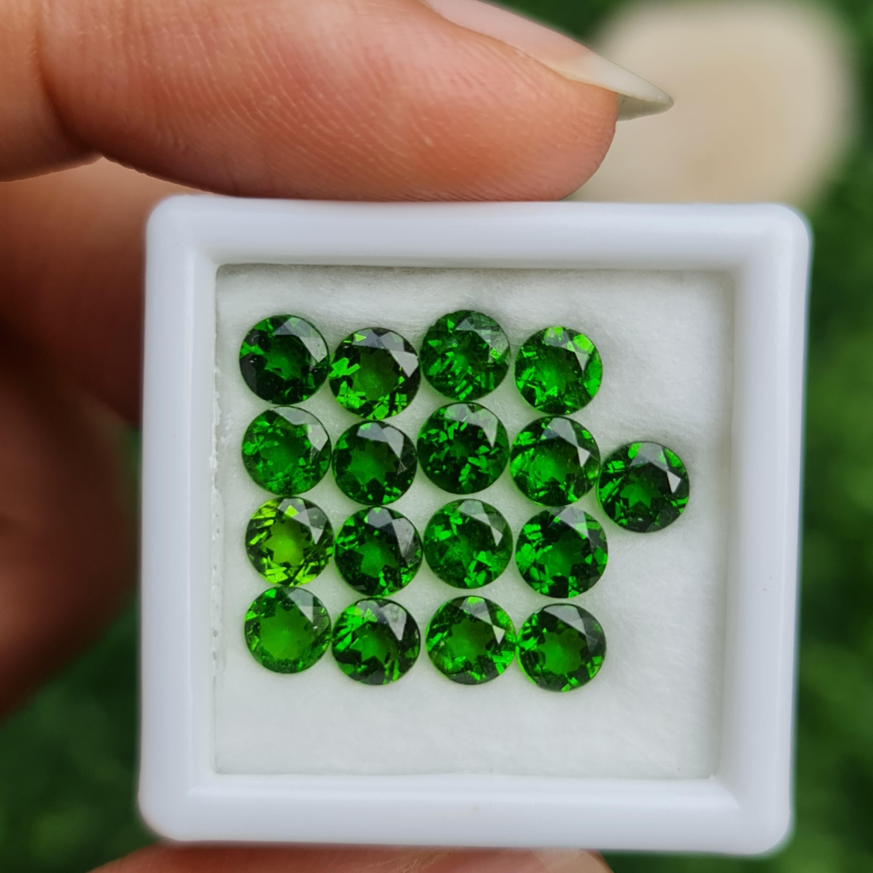 พลอย โครม ไดออพไซด์ Chrome Diopside 4.98 กะรัต (Cts.) 17 เม็ด พลอยแท้ อัญมณีมงคลประจําวันเกิด เครื่องประดับพลอย