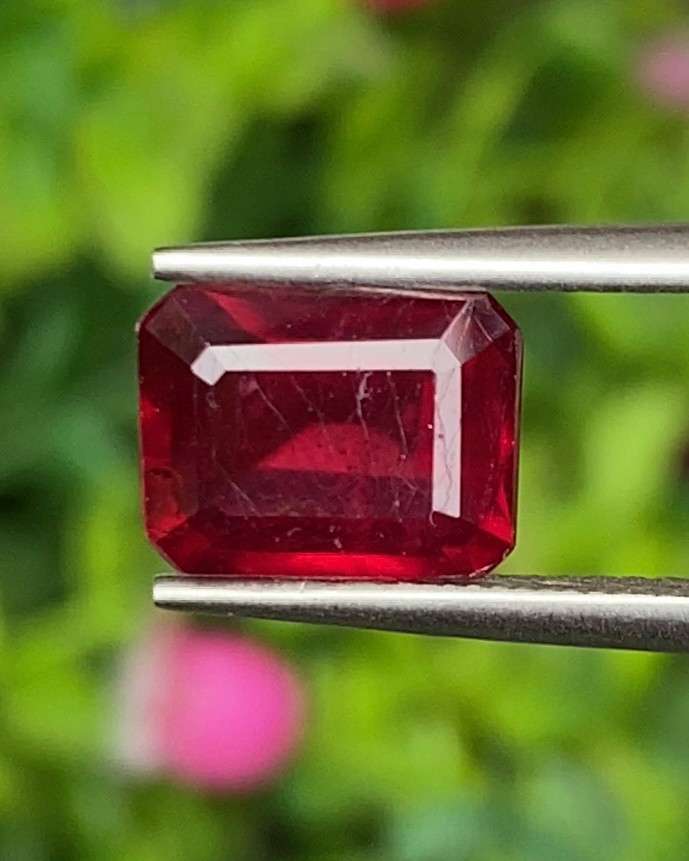 พลอย ทับทิม Ruby sapphire 3.24 กะรัต (Cts.) เผาใหม่ พลอยแท้ อัญมณีมงคลประจําวันเกิด เครื่องประดับพลอย