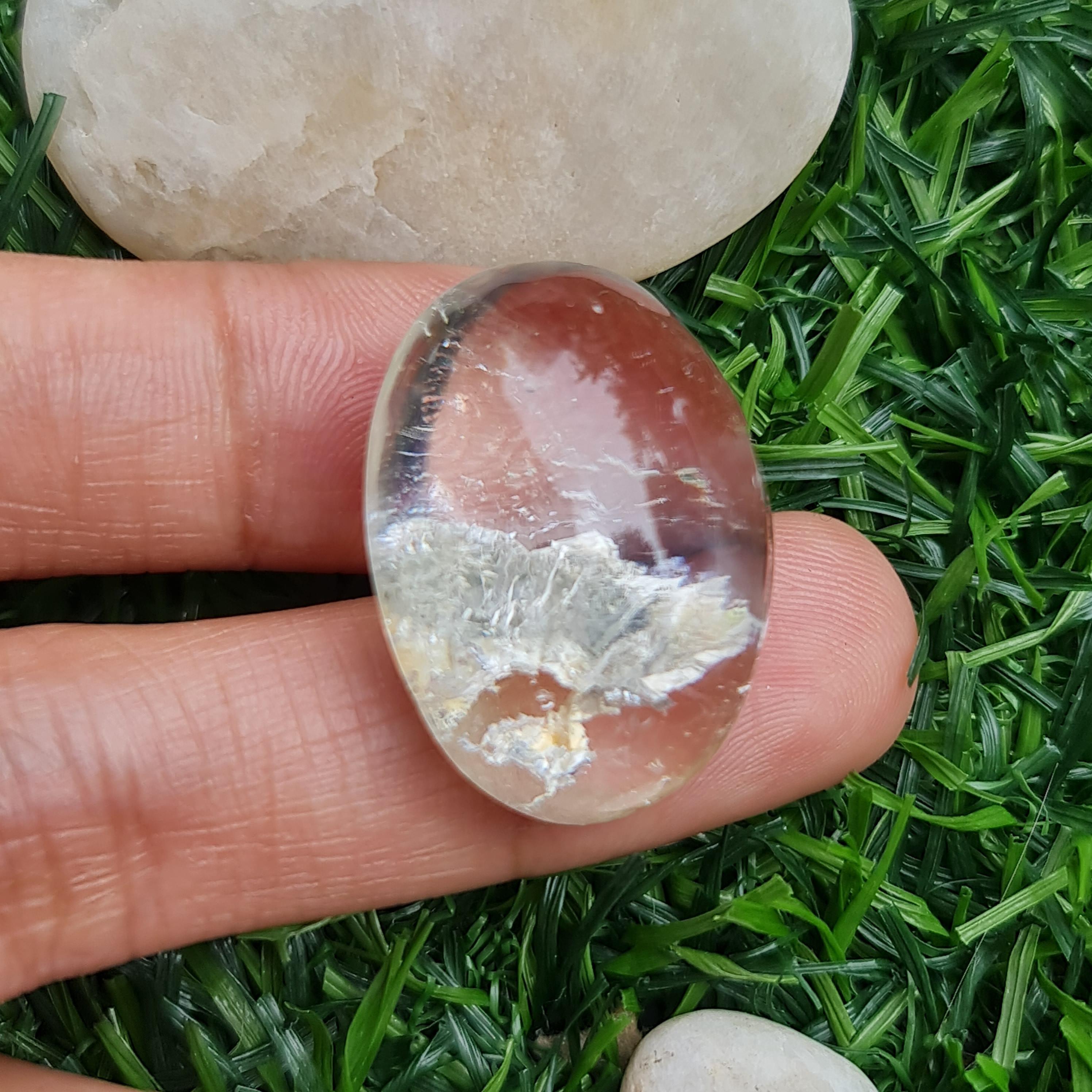 โป่งข่าม ควอตซ์ Rutilated Quartz 54.43 กะรัต Cts. พลอยแท้ อัญมณีมงคลประจําวันเกิด เครื่องประดับพลอย