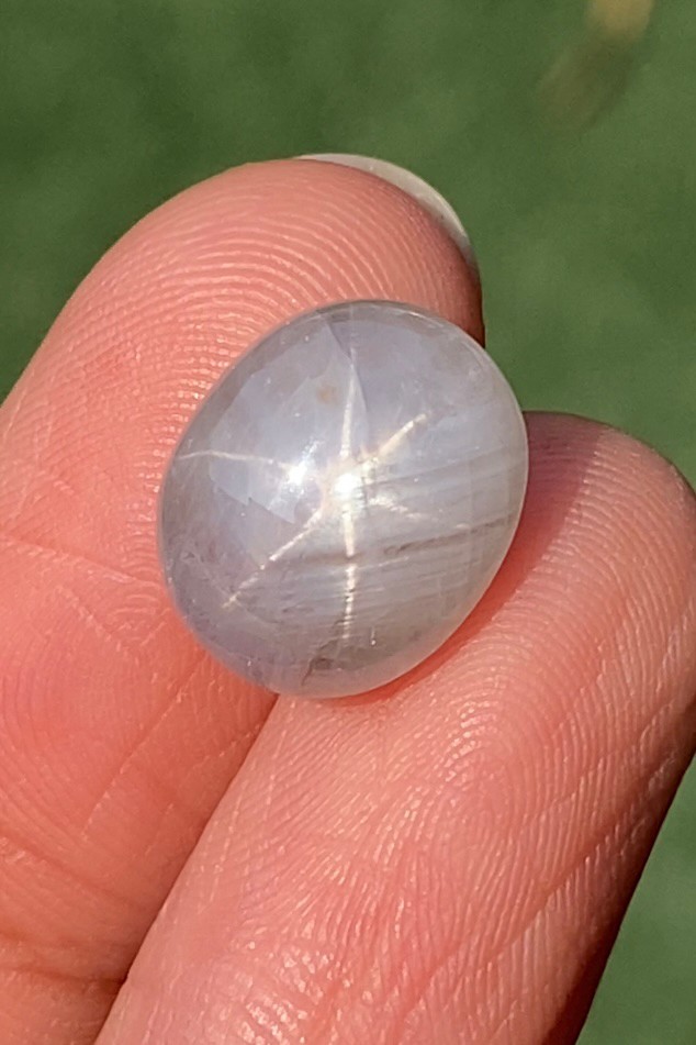 พลอย ไวท์ สตาร์ แซฟไฟร์ White Star Sapphire 9.58 กะรัต (Cts.) ดิบ Unheated พลอยแท้ อัญมณีมงคลประจําวันเกิด เครื่องประดับพลอย