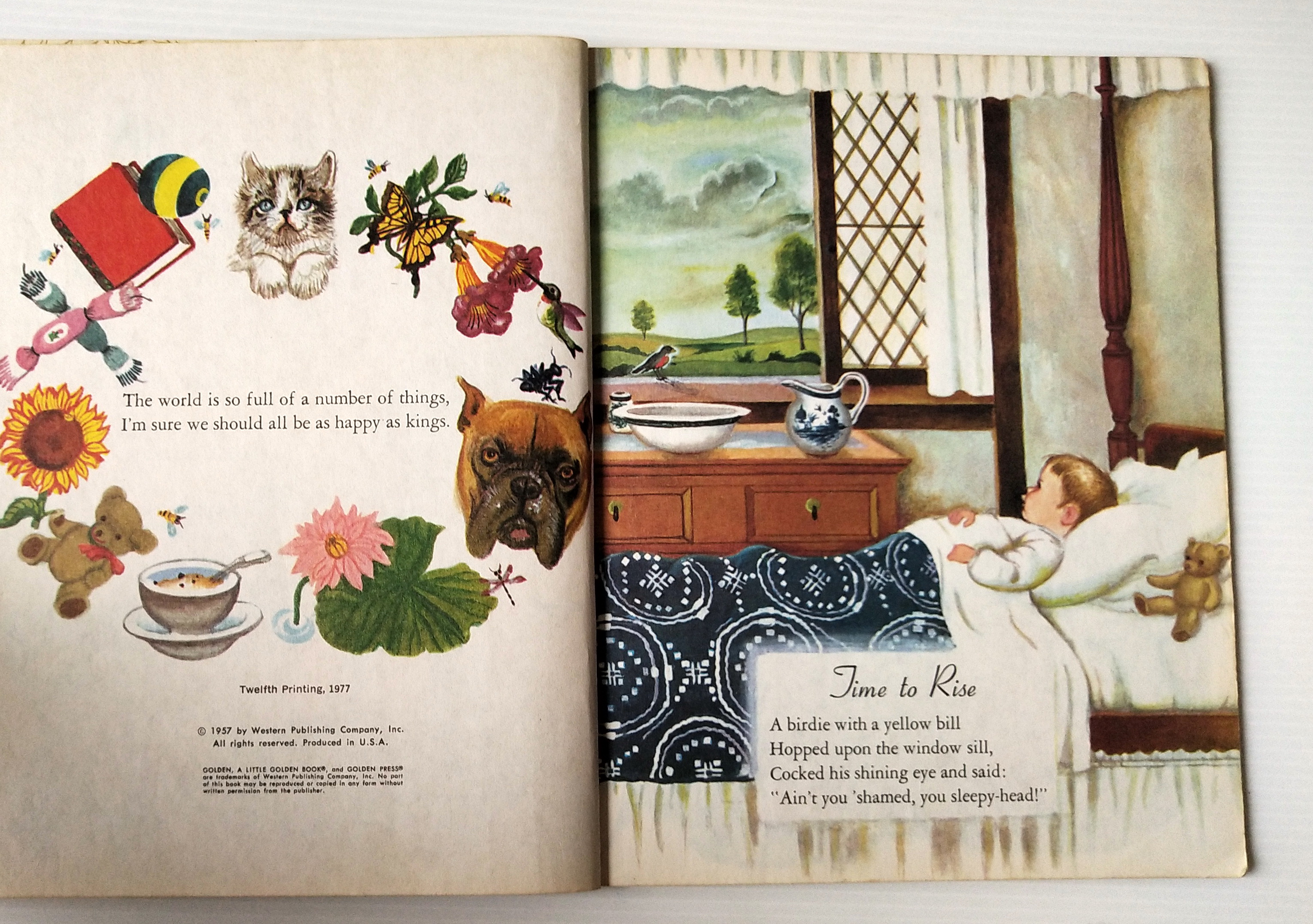 หนังสือภาพสวย **มีตำหนิ โปรดตรวจสอบทุกภาพ ฉบับภาษาอังกฤษ A little golden book, A child's Garden of Verses โดย Robert Louise Stevenson selected and Illustrated by Eloise Wilkin