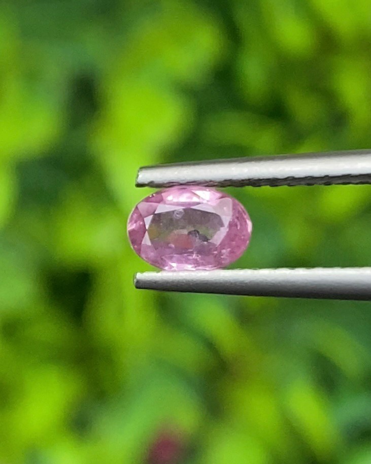 พลอย ชมพู พิ้ง แซฟไฟร์ Pink Sapphire ดิบ Unheated 0.65 กะรัต (Cts.) พลอยแท้ อัญมณีมงคลประจําวันเกิด เครื่องประดับพลอย