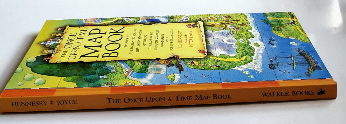 หนังสือภาพภาษาอังกฤษ Once Upon a Time,MAP BOOK "กาลครั้งหนึ่ง " แผนที่ ไกด์สู่ The Enchanted forest, The Giant Kingdom Neverland, The Land of Oz, Aladdin's Kingdom Wonderland และ ป๊อปอัพพระราชวัง ภาพโดย Peter Joyce ฉบับภาษาอังกฤษ
