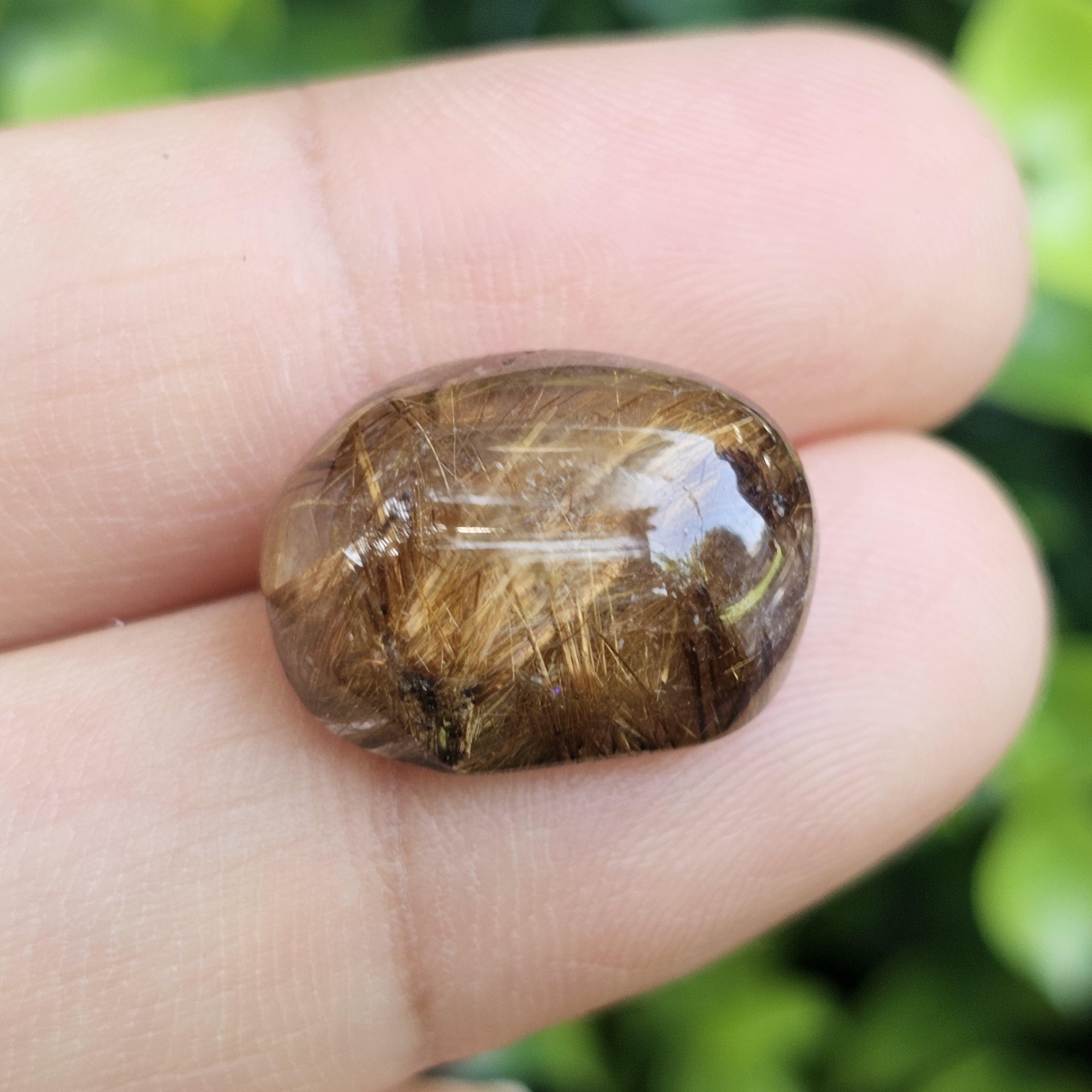 ไหมทอง ควอตซ์ Golden Rutilated Quartz 15.89 กะรัต Cts.พลอยแท้ อัญมณีมงคลประจําวันเกิด เครื่องประดับพลอย