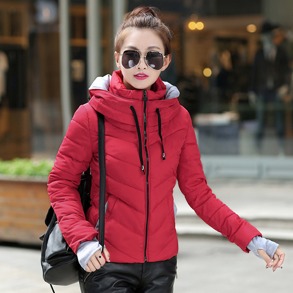 เสื้อโค้ทกันหนาวติดลบลุยหิมะได้ คอปิดซ้อนฮู้ด ทรงสลิม (12236X)