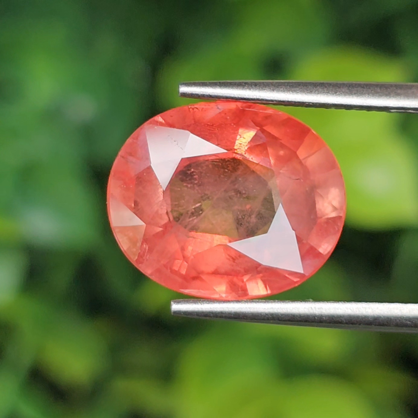 พลอย ออเรนจ์ แซฟไฟร์ Orange Sapphire 6.29 กะรัต (Cts.) พลอยแท้ อัญมณีมงคลประจําวันเกิด เครื่องประดับพลอย