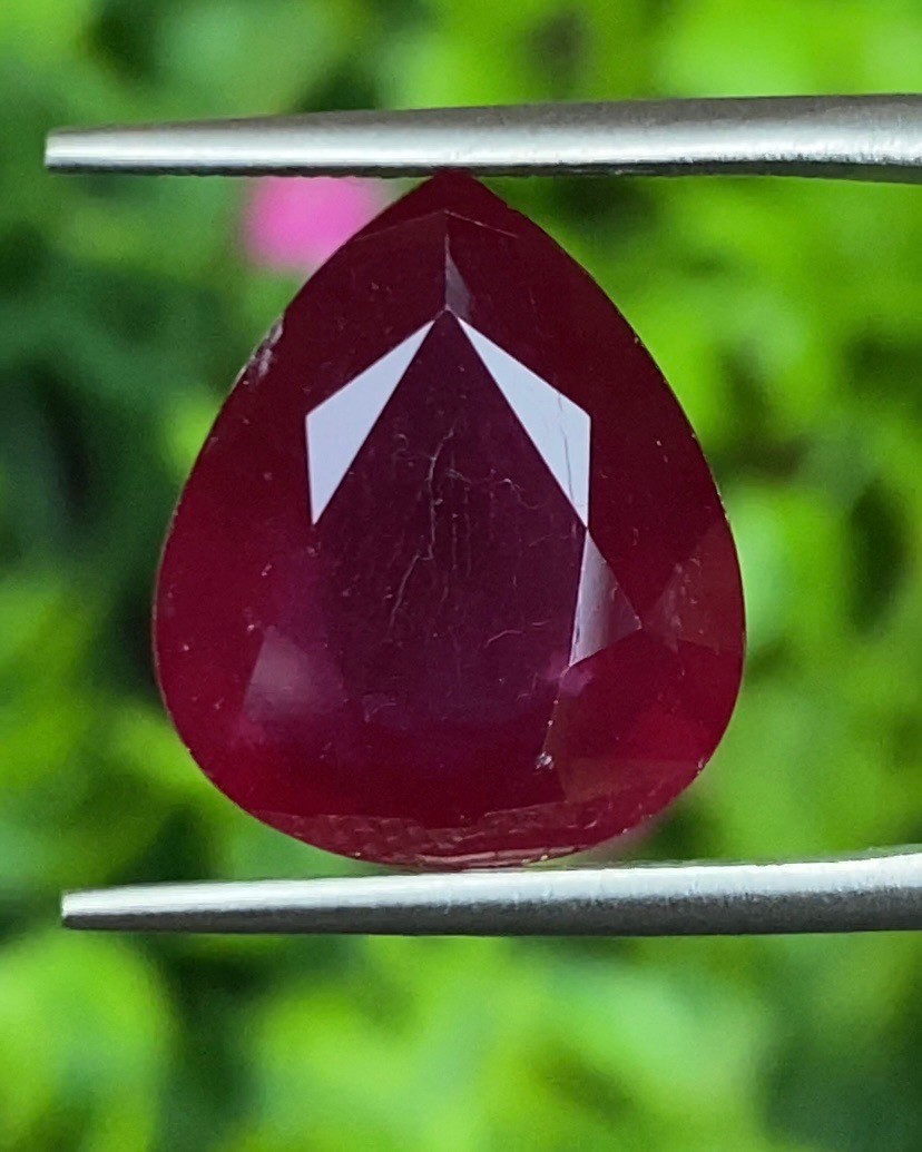 พลอย ทับทิม Ruby sapphire 10.00 กะรัต (Cts.) พลอยแท้ อัญมณีมงคลประจําวันเกิด เครื่องประดับพลอย