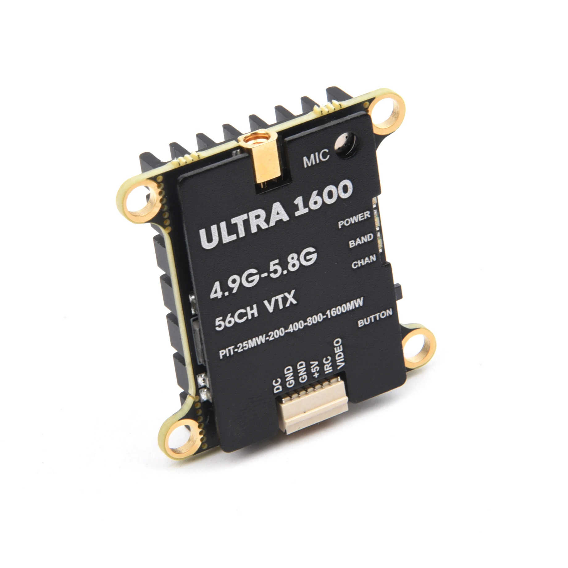 ตัวส่งภาพ VTX Ultra1600 4.9-5.8GHz 56CH 1600mW 1.6W ปรับกำลังได้ ไฟเข้า7-36V แถมสายอากาศ RC FPV Drone ระยะไกล Quadcopter