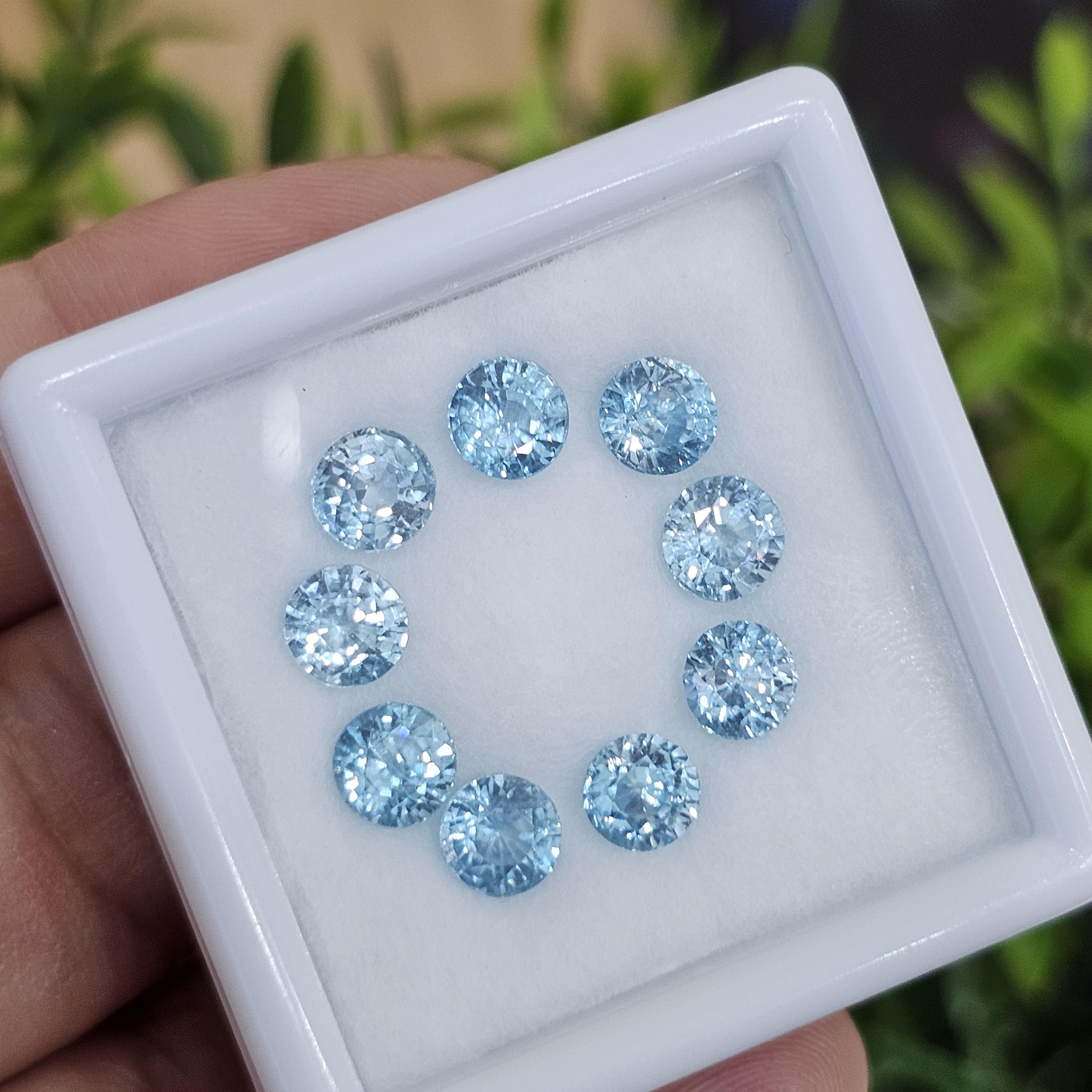 พลอย เพทาย Natural Zircon 10.62 กะรัต (Cts.) 9 เม็ด (2Pcs.) พลอยแท้อัญมณีมงคล ประจําวันเกิด เครื่องประดับพลอย