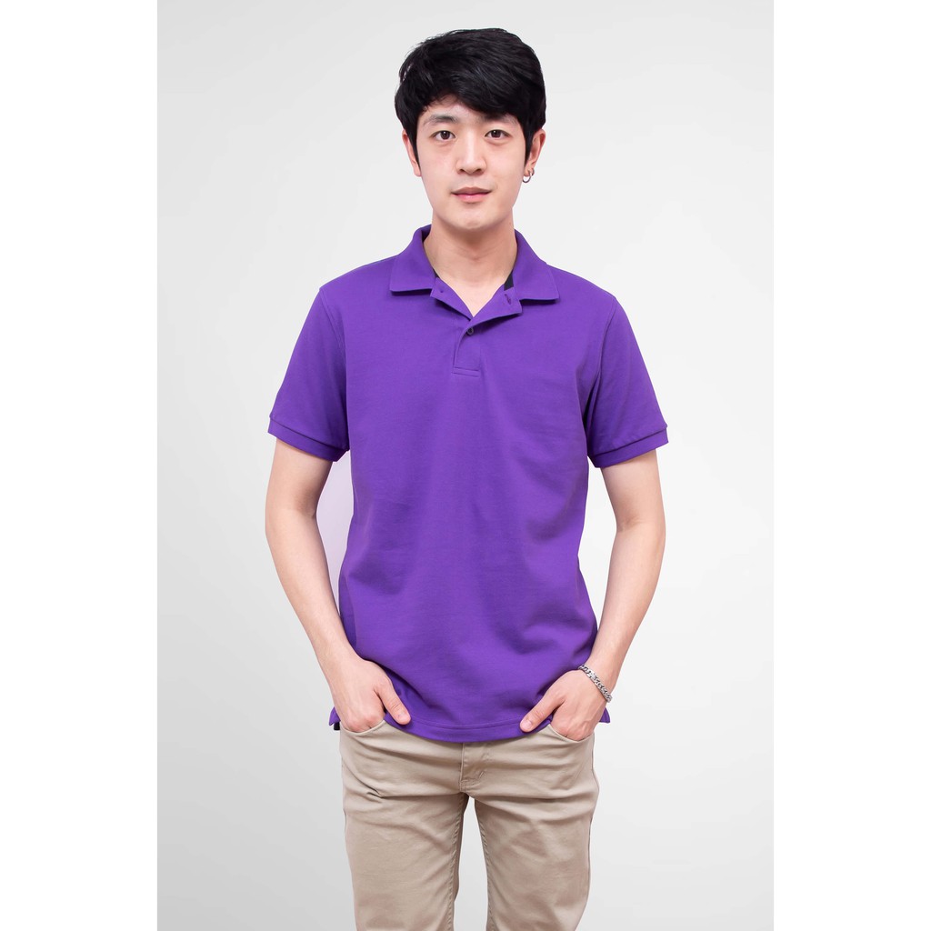 No Problem Noproblem ยอดขาย No.1 รับประกัน ไม่ย้วย ไม่ยืด ผ้านุ่ม เสื้อโปโล ชาย สีม่วงอาเมทิส