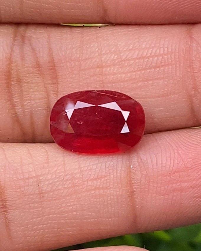 พลอย ทับทิม เผาเก่า 5.16 กะรัต พร้อมใบเซอร์ พลอยแท้ อัญมณีมงคลประจําวันเกิด เครื่องประดับพลอย