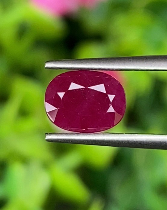 พลอย ทับทิม พม่า (Burmese Ruby Sapphire) 1.19 กะรัต พลอยแท้ อัญมณีมงคลประจําวันเกิด เครื่องประดับพลอย